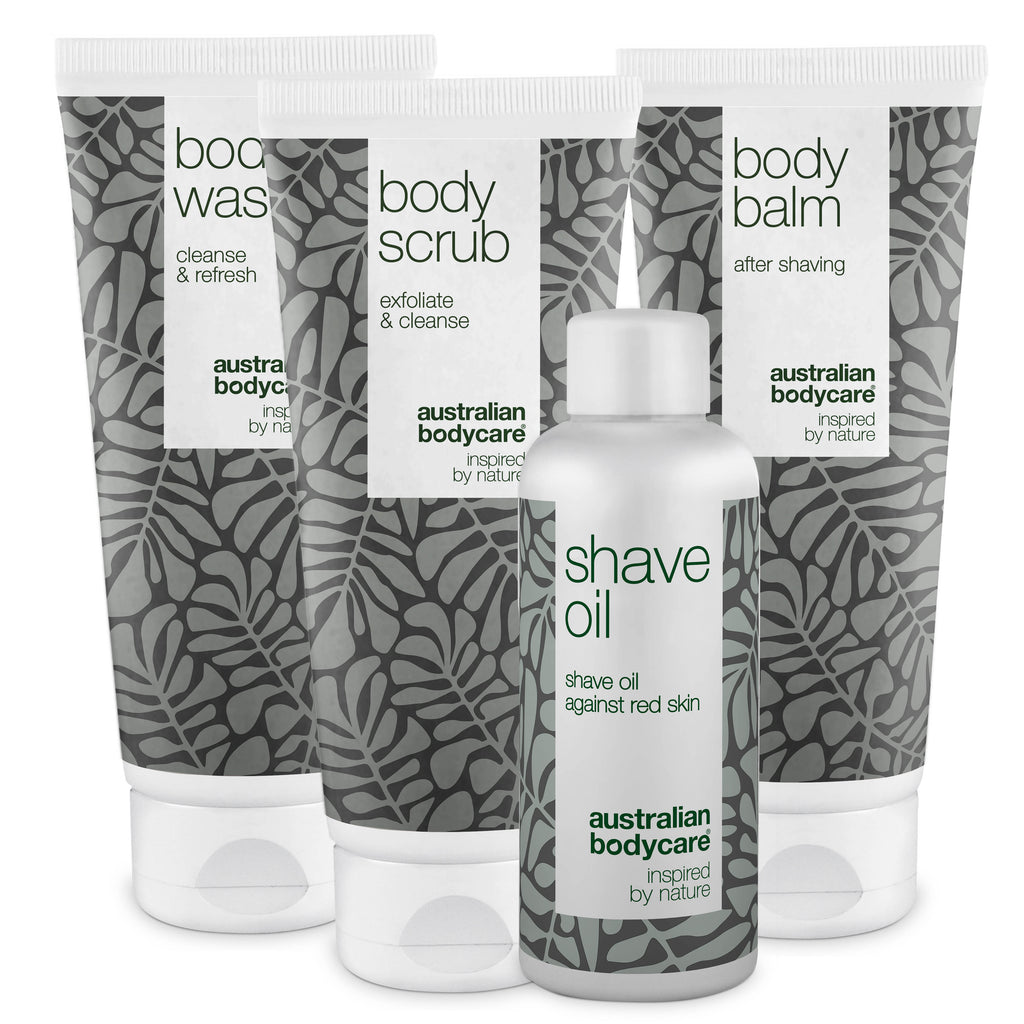 4-pak mod røde barberknopper — til kropsbarbering mod indgroede hår, røde knopper, jordbærben og røde hårsække