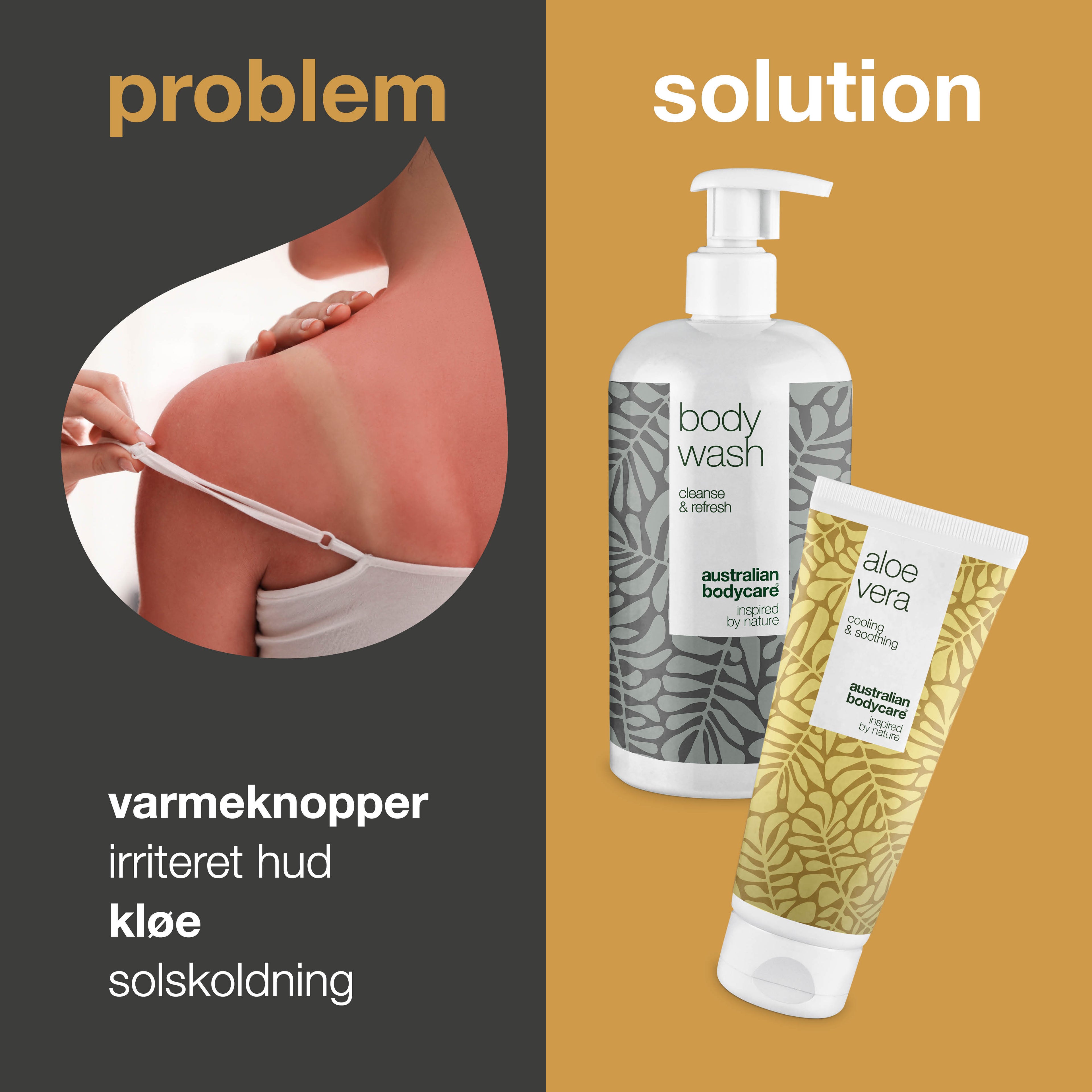 2-pak til pleje ved varmeknopper — Produkter til pleje af varmeknopper, svie og irriteret hud