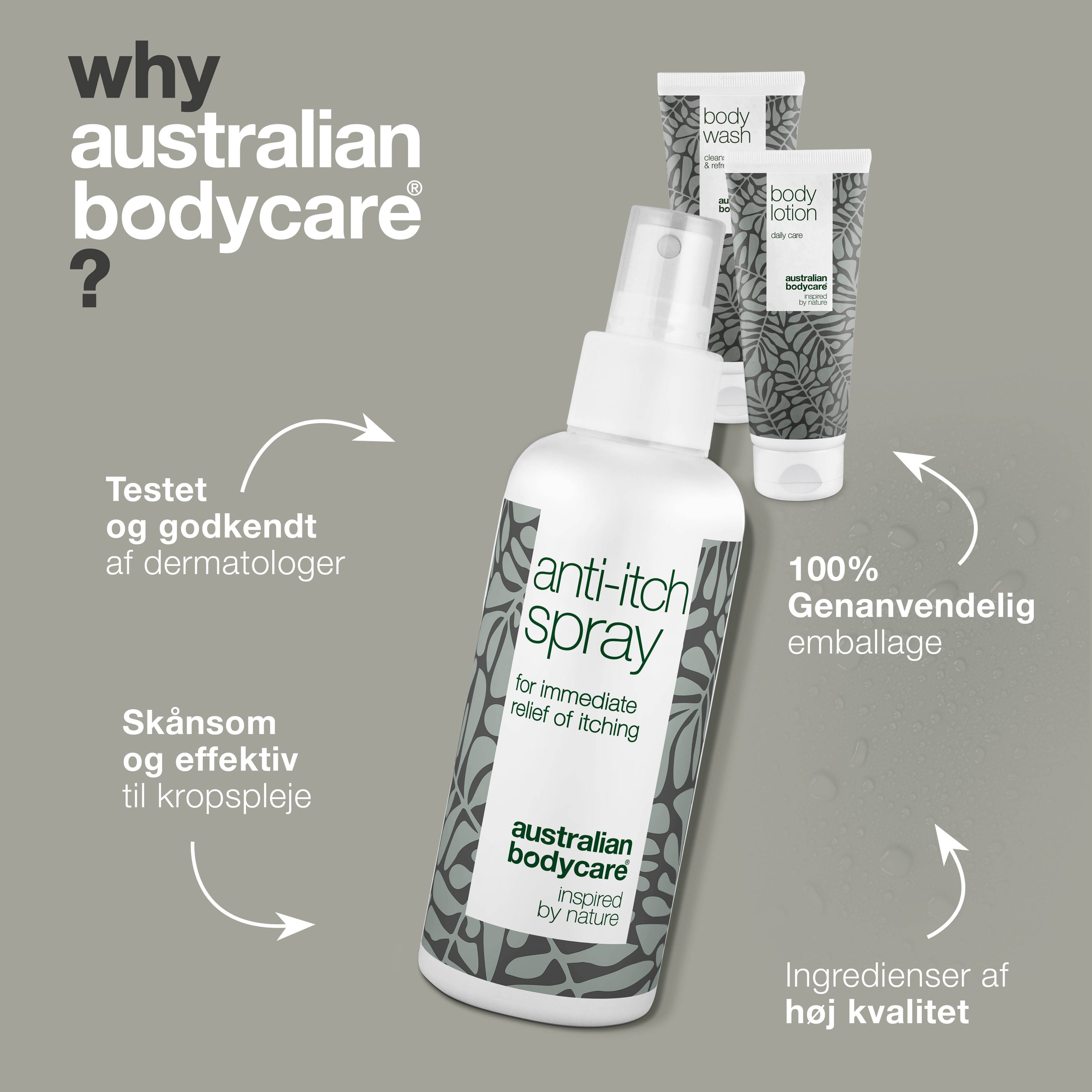 3-pak til hudkløe på hele kroppen — Beroligende produkter til irriteret hud