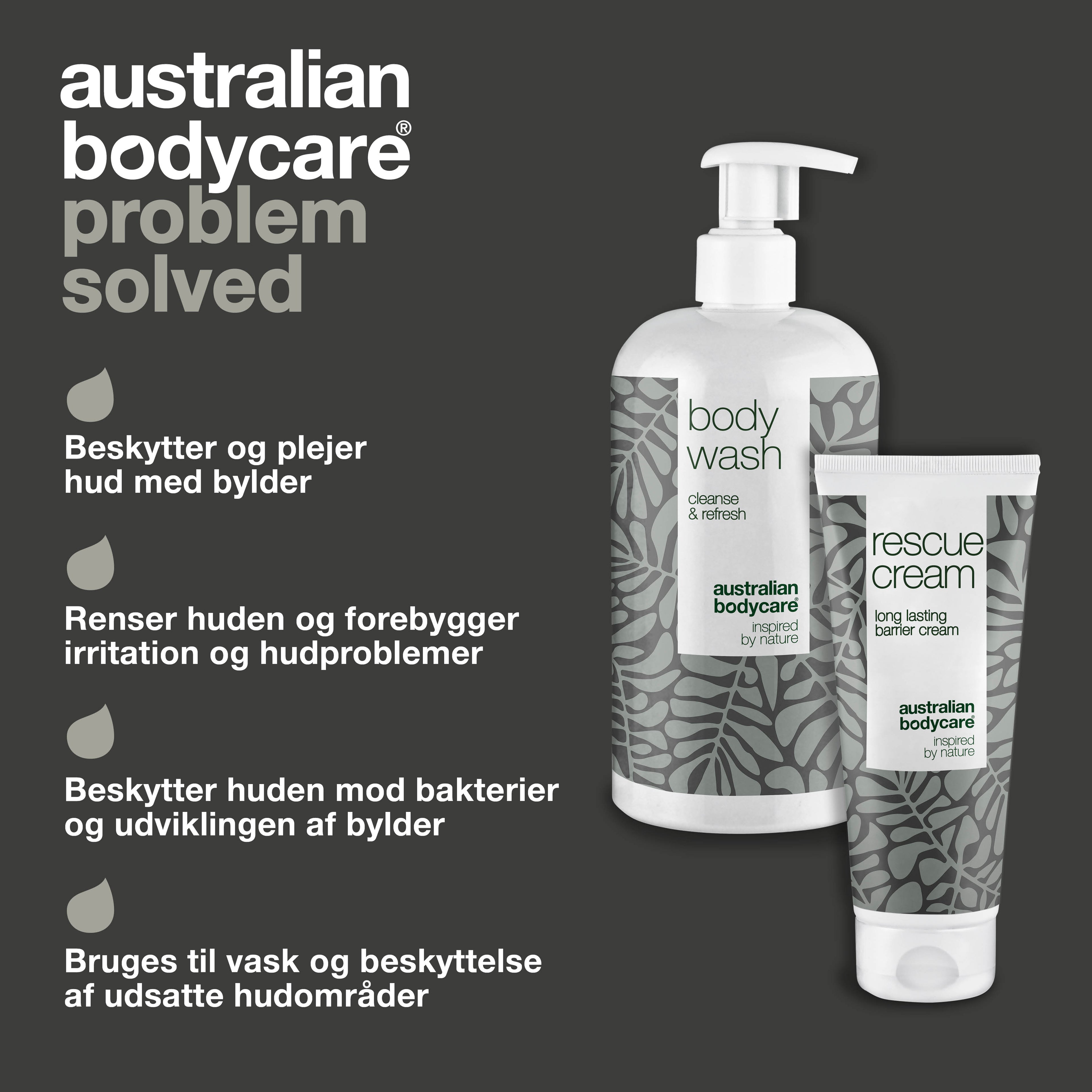 Pakke til pleje ved bylder — 2 produkter til daglig rens og pleje ved abscesser