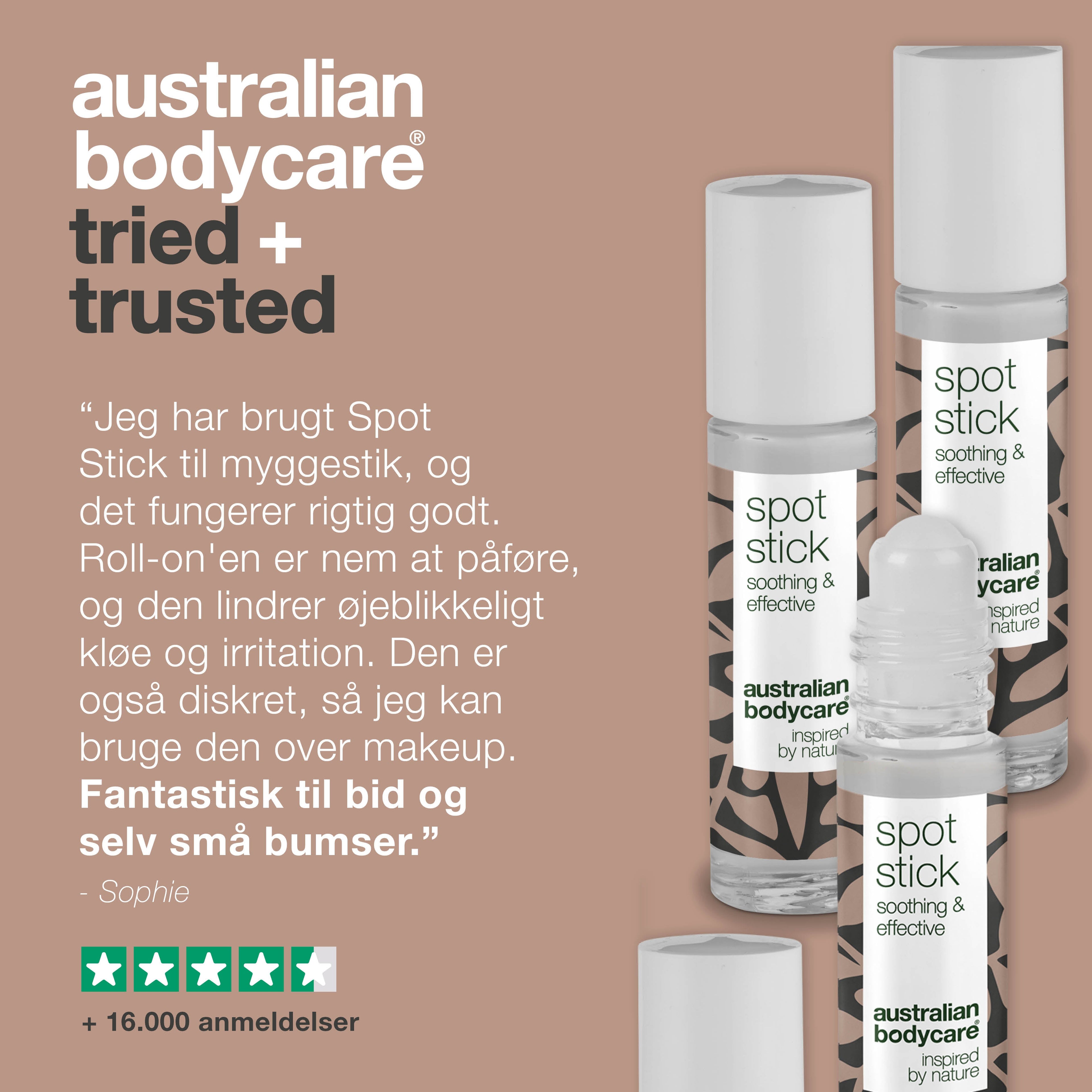 3 stk. stift lindrende ved myggestik — Lindrende stick mod bakterier og irritation ved insektbid