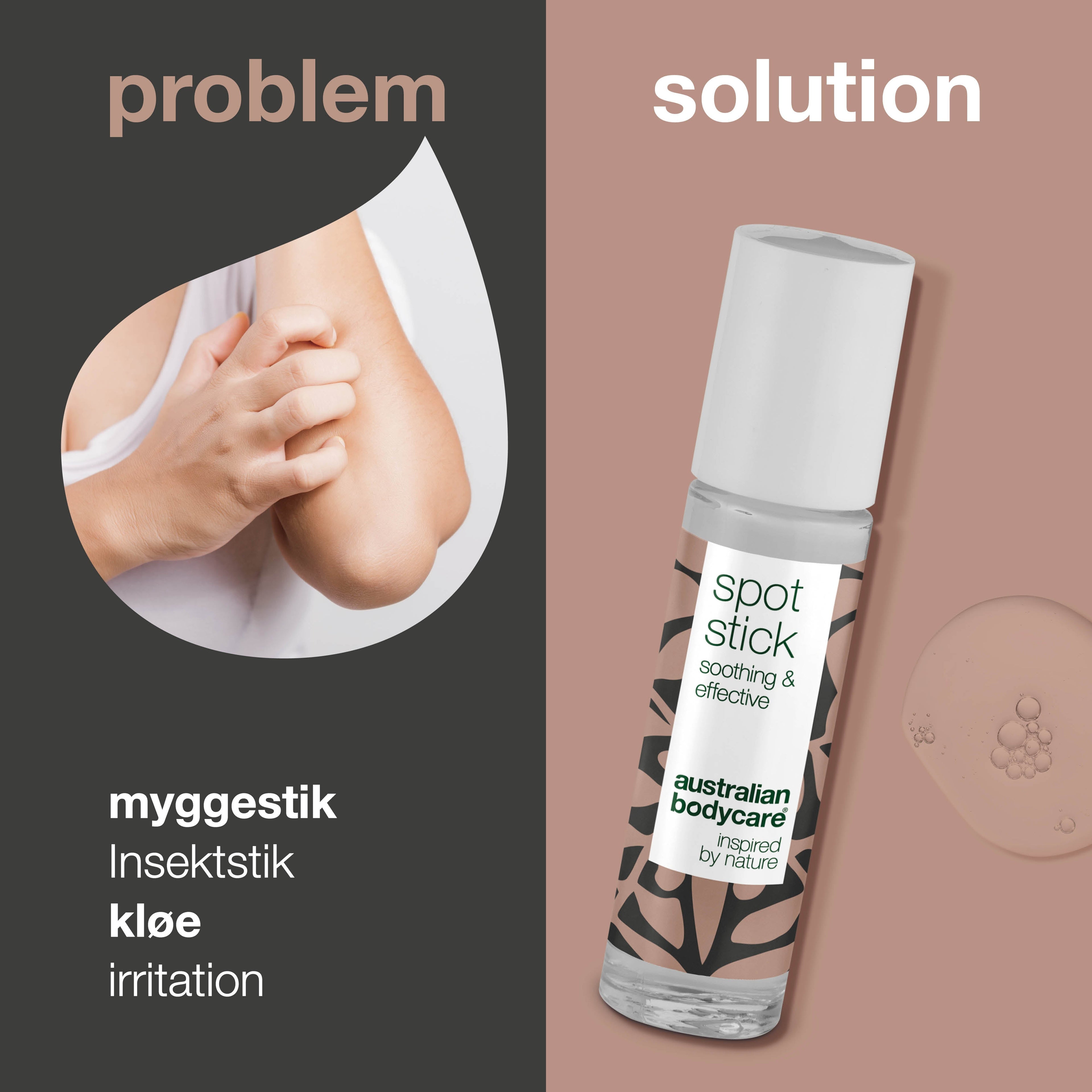 Stift til myggestik — Kløestillende stick mod bakterier og irritation ved insektbid