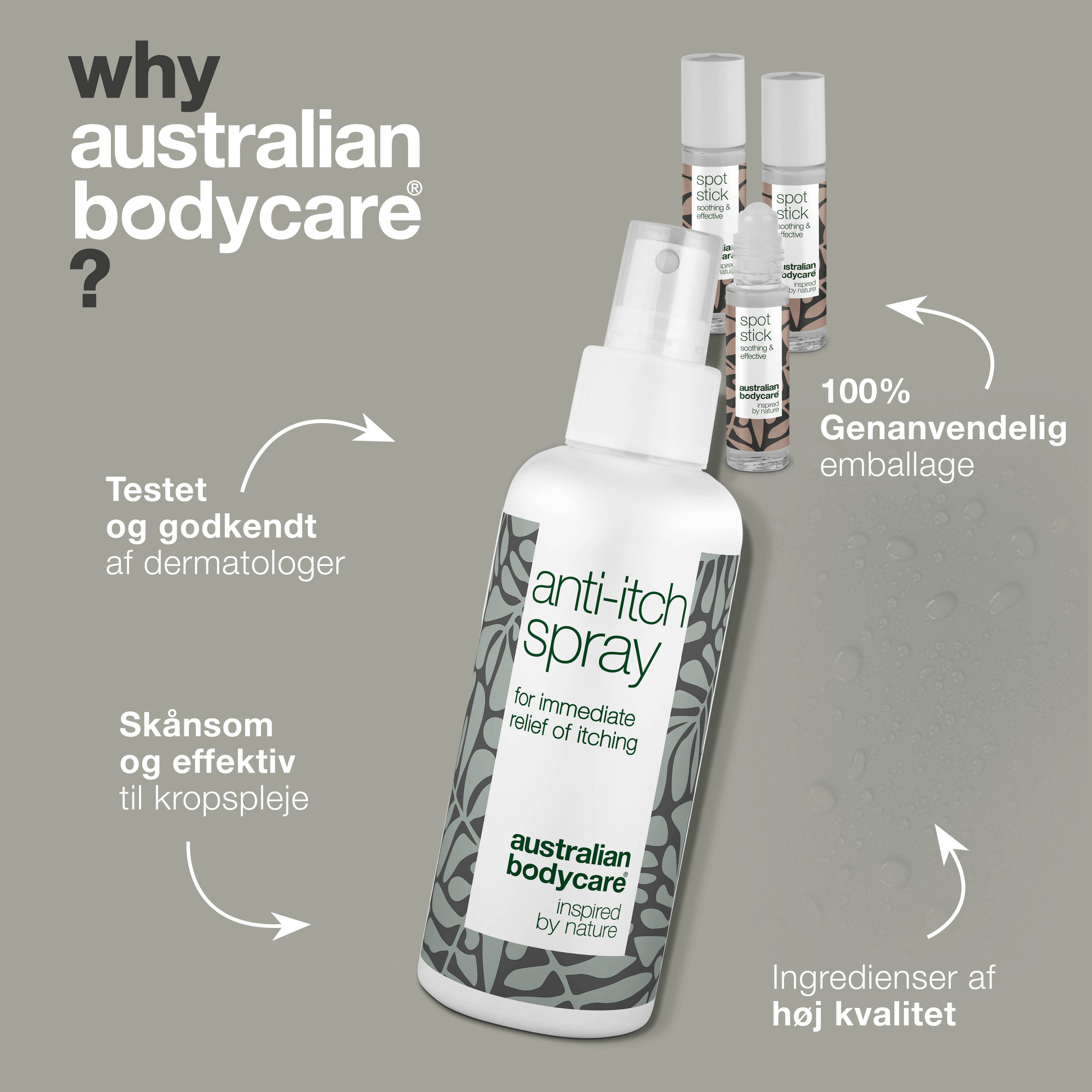 4-pak til pleje ved myggestik og insektbid — 4 beroligende produkter til at lindre irritation fra insektstik