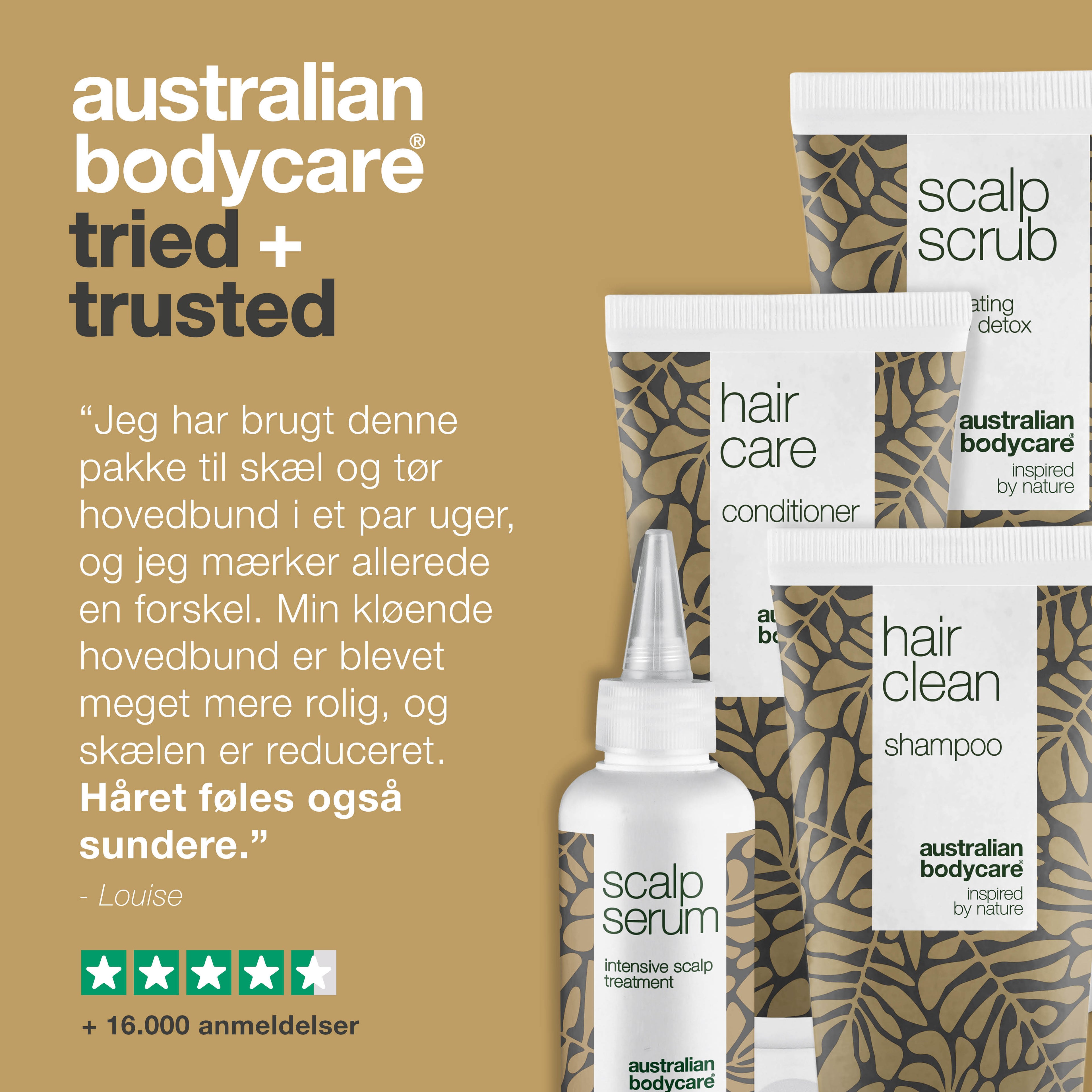 4-pak til skæl og tør hovedbund — Hårprodukter til skæl, tør hovedbund, kløe eller fedtet hår