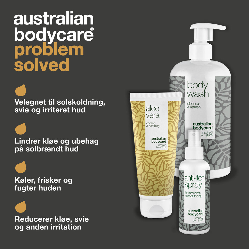 Aftersun pakken til rød og solskoldet hud — 3 produkter til pleje af solskoldning, sviende hud og ved soleksem