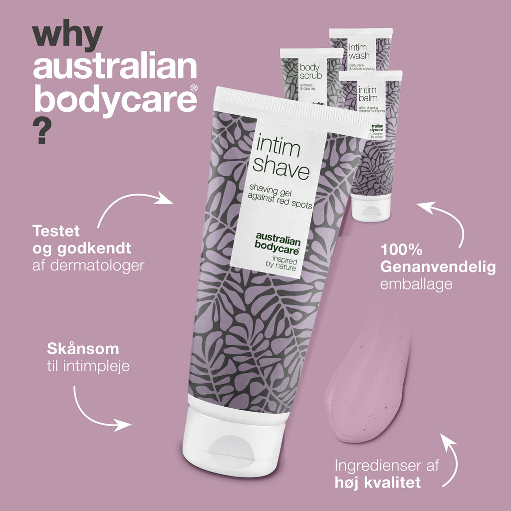 4-pak til intimbarbering mod røde knopper og indgroede hår — 4 produkter mod barberknopper og skægpest i intimområdet