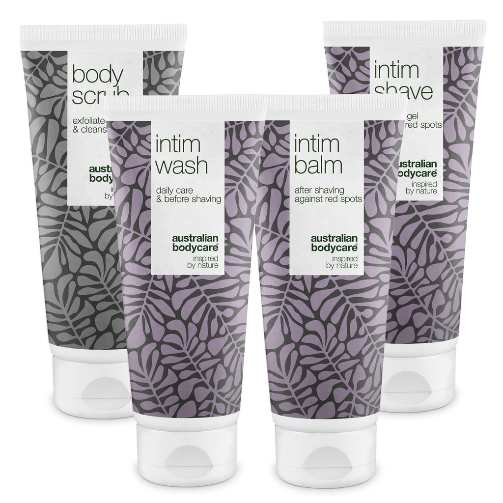 4-pak til intimbarbering mod røde knopper og indgroede hår — 4 produkter mod barberknopper og skægpest i intimområdet