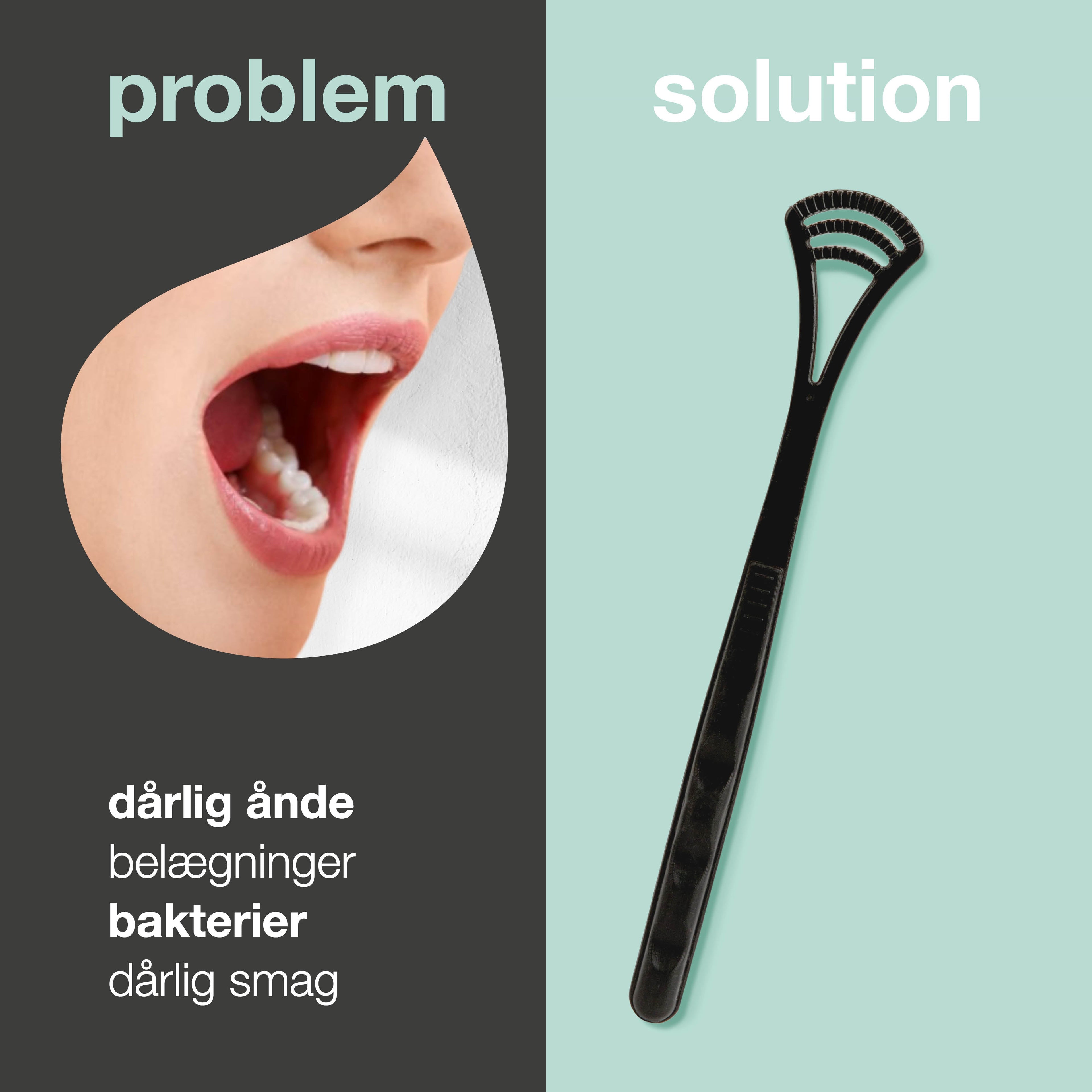 Tungeskraber til belægning og bakterier i munden — Renser tungen og minimerer risikoen for dårlig ånde
