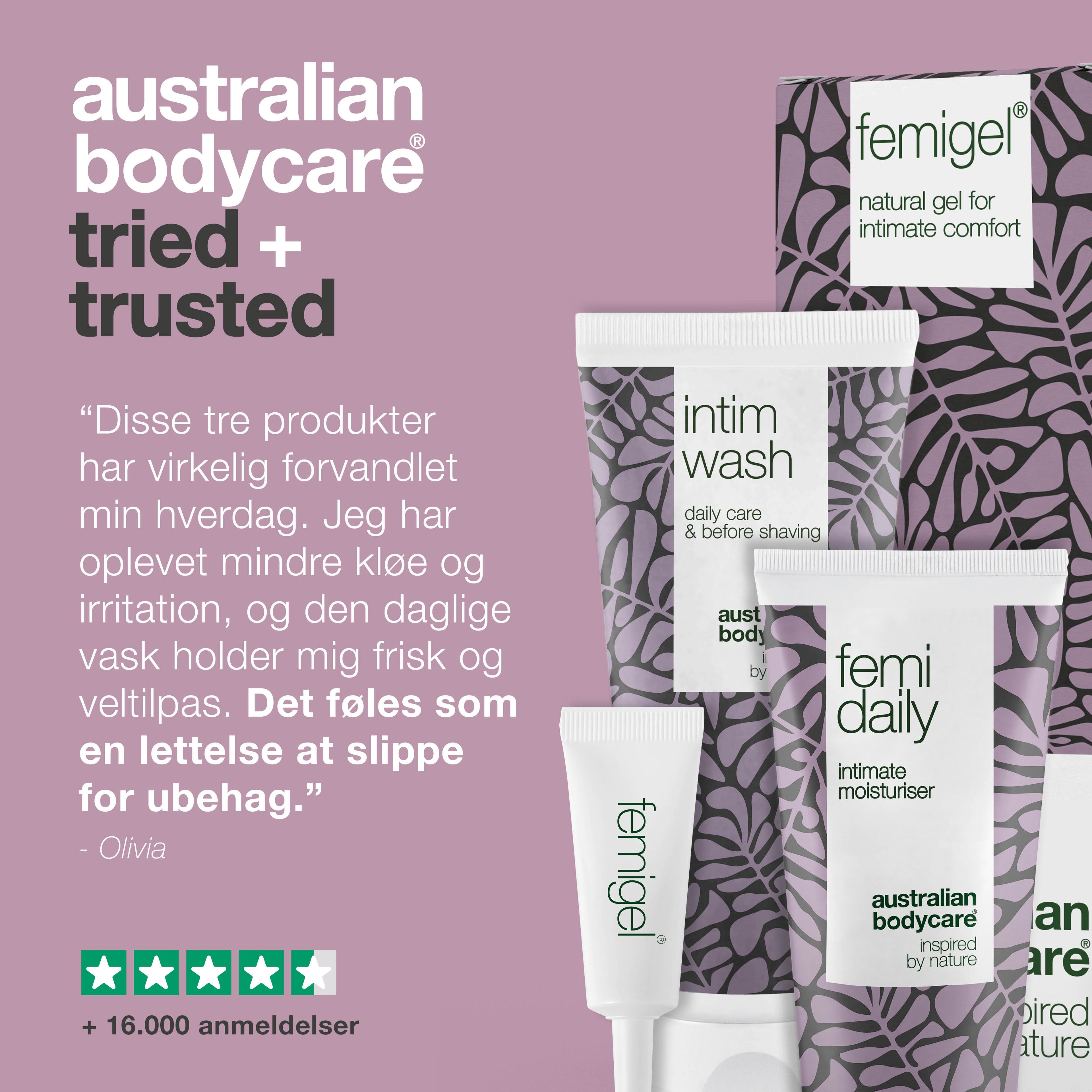 3-pak til pleje ved blærebetændelse — Intimprodukter til at reducere tørhed, svie og irritation