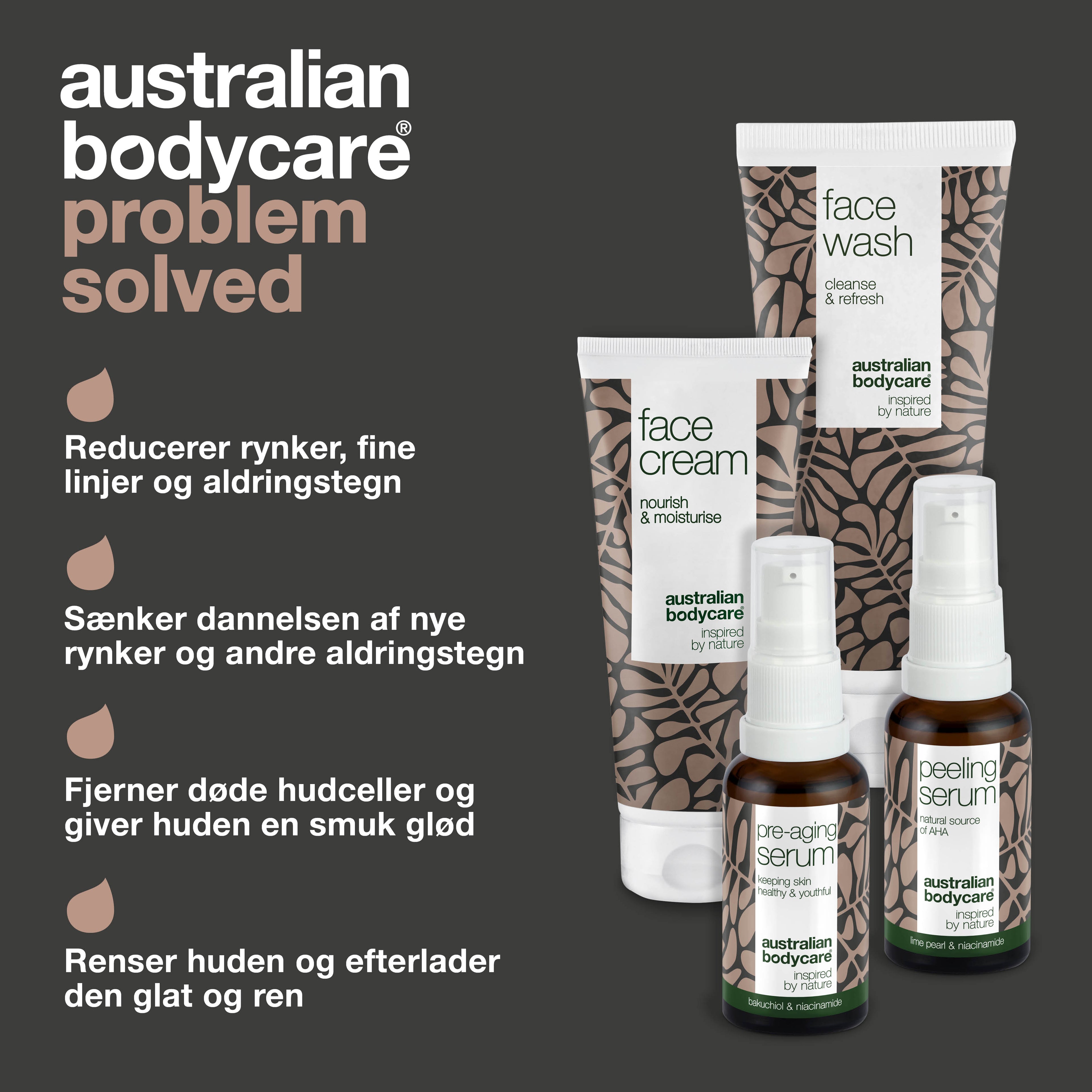 4-pak til forebyggelse af rynker — Anti-age produkter til yngre hud forebygger alderstegn