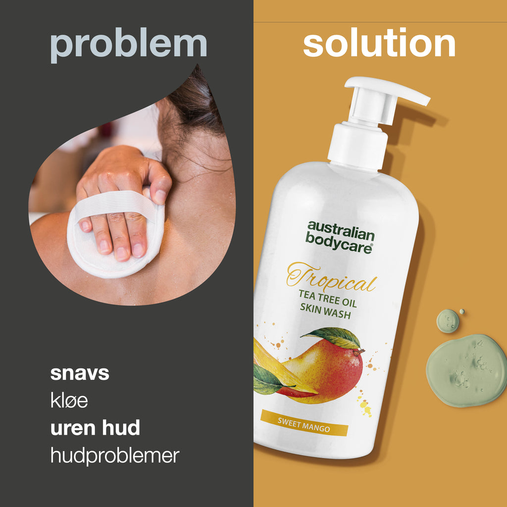 Professionel Tropical Skin Wash med mango — Body Wash med Tea Tree Oil og mango for ren og problemfri hud