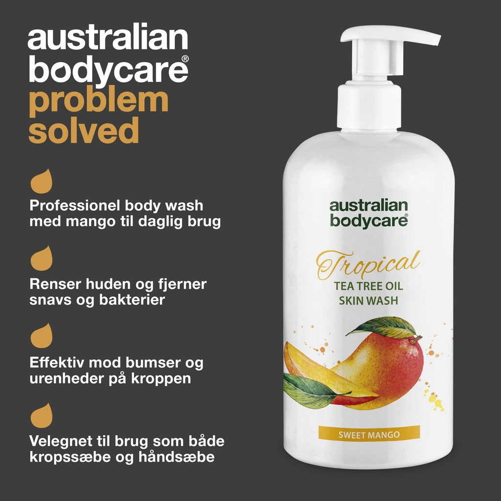 Professionel Tropical Skin Wash med mango — Body Wash med Tea Tree Oil og mango for ren og problemfri hud