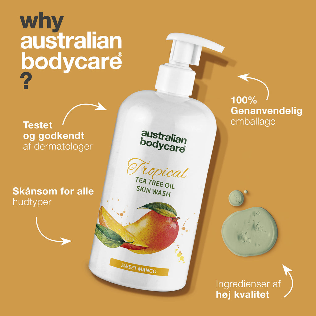 Professionel Tropical Skin Wash med mango — Body Wash med Tea Tree Oil og mango for ren og problemfri hud