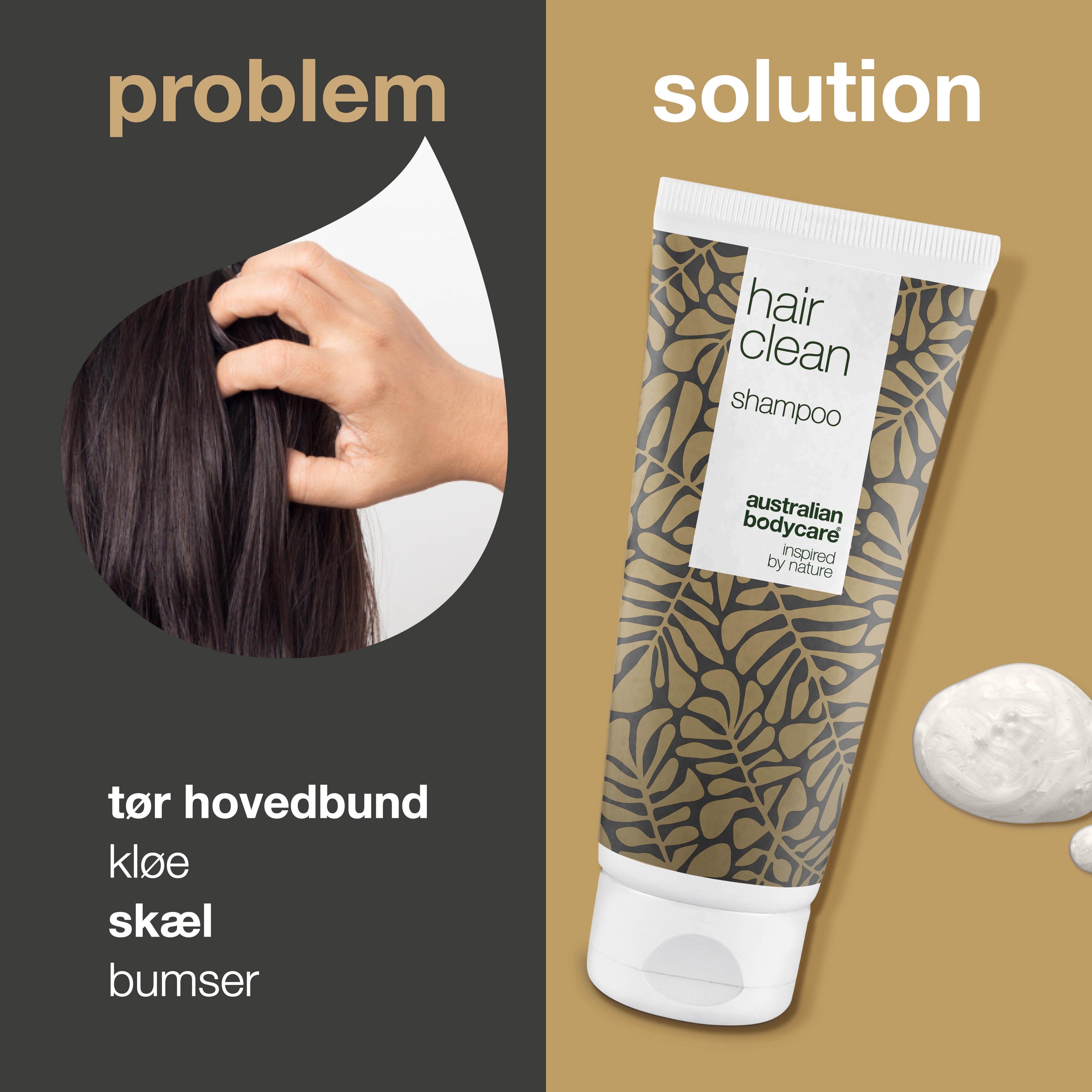 Tea Tree shampoo til skæl og tør hovedbund — Shampoo mod Skæl, kløende hovedbund og fedtet hår