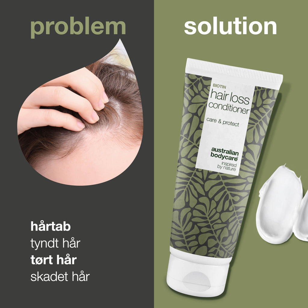 Hair Loss Conditioner – Styrker tyndt hår og reducerer hårtab — Hair Loss Conditioner styrker tyndt hår, reducerer hårtab og fugter. Med Capilia Longa, Koffein og Biotin for sundere og fyldigere hår.