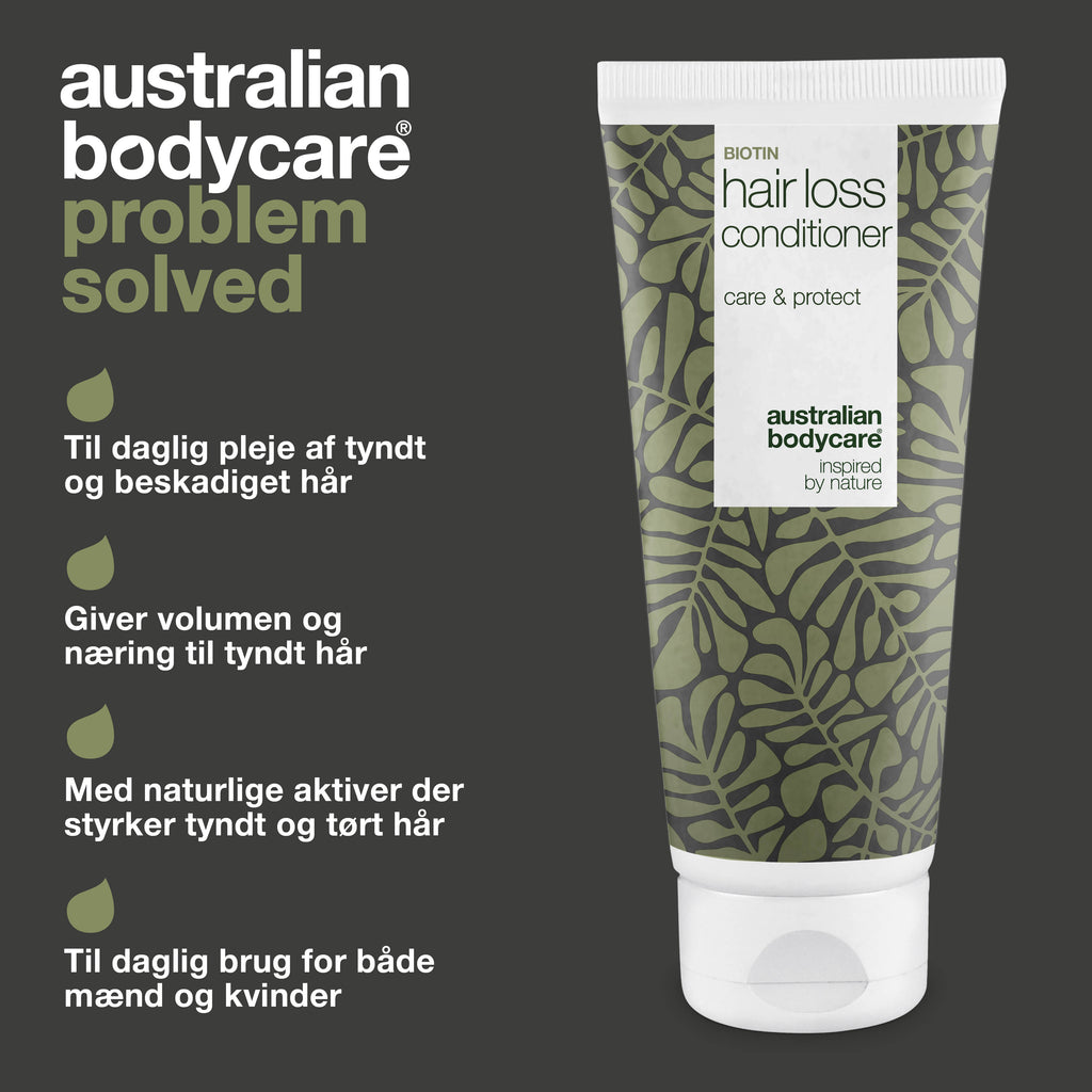 Hair Loss Conditioner – Styrker tyndt hår og reducerer hårtab — Hair Loss Conditioner styrker tyndt hår, reducerer hårtab og fugter. Med Capilia Longa, Koffein og Biotin for sundere og fyldigere hår.