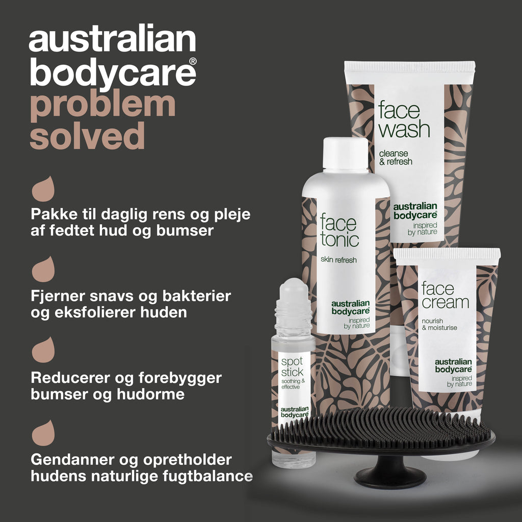 Ansigtspakke med face scrubber — 5-pak til daglig rens af uren hud med bumser