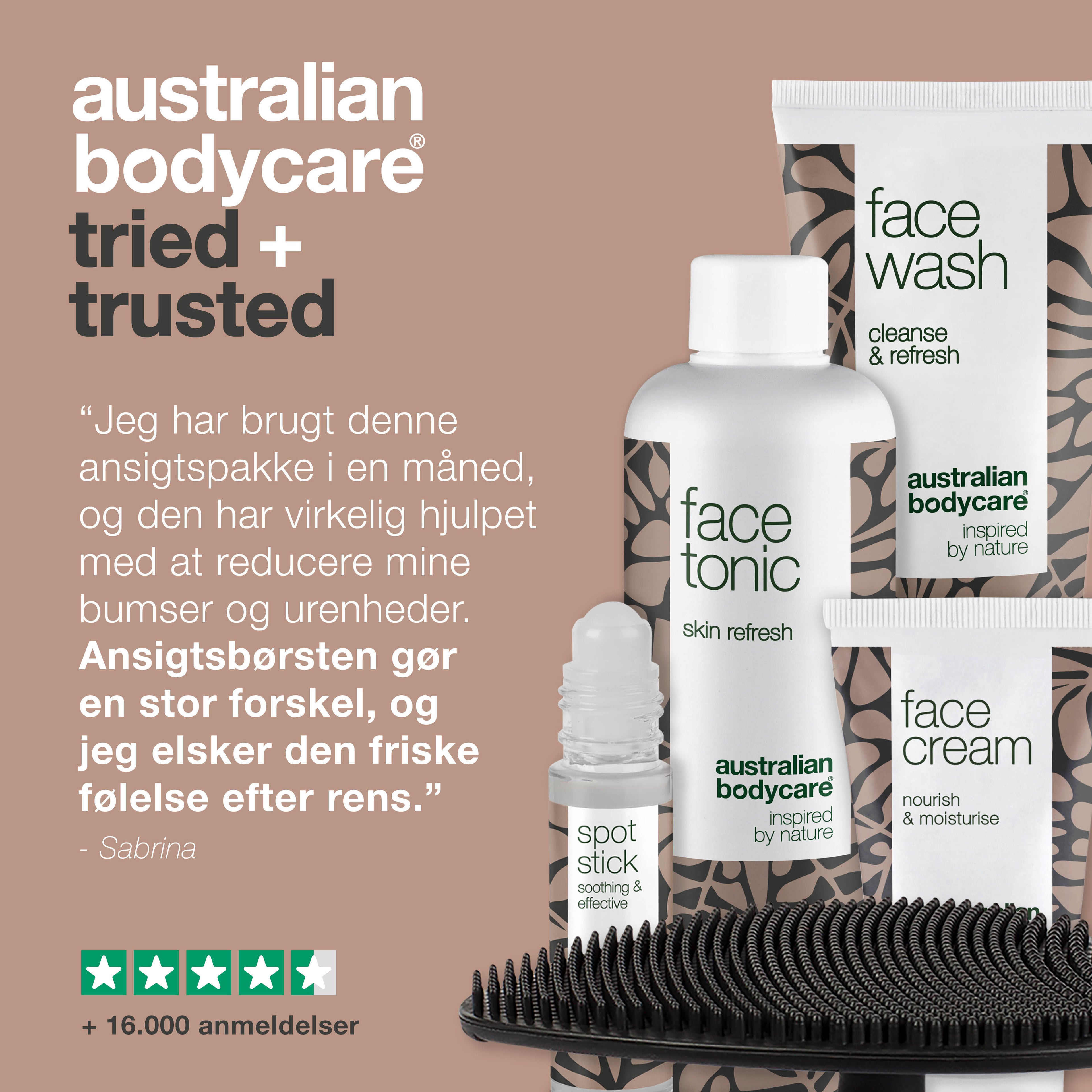 Ansigtspakke med face scrubber — 5-pak til daglig rens af uren hud med bumser