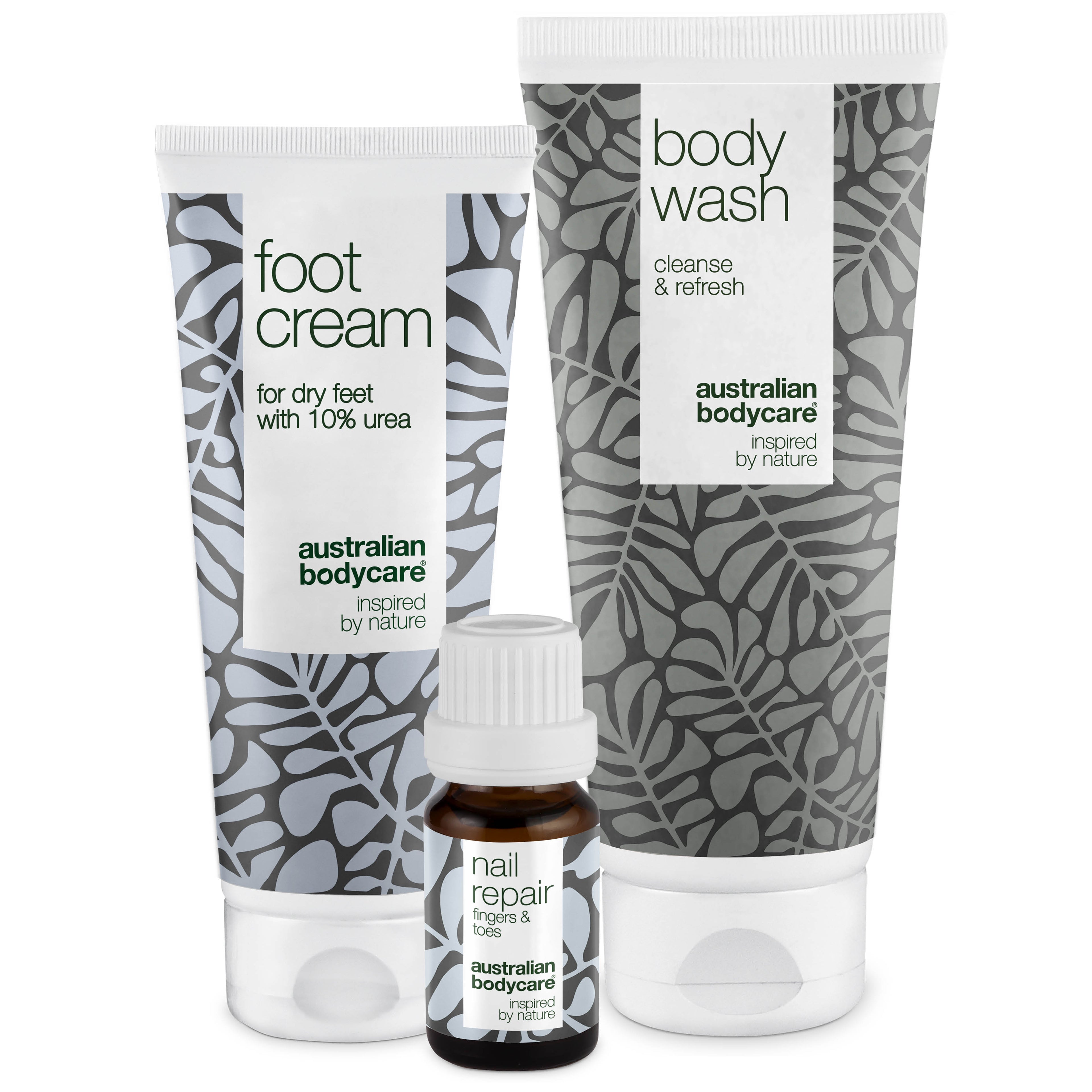Fodplejepakke — 3 produkter til daglig pleje af tørre fødder og gule negle