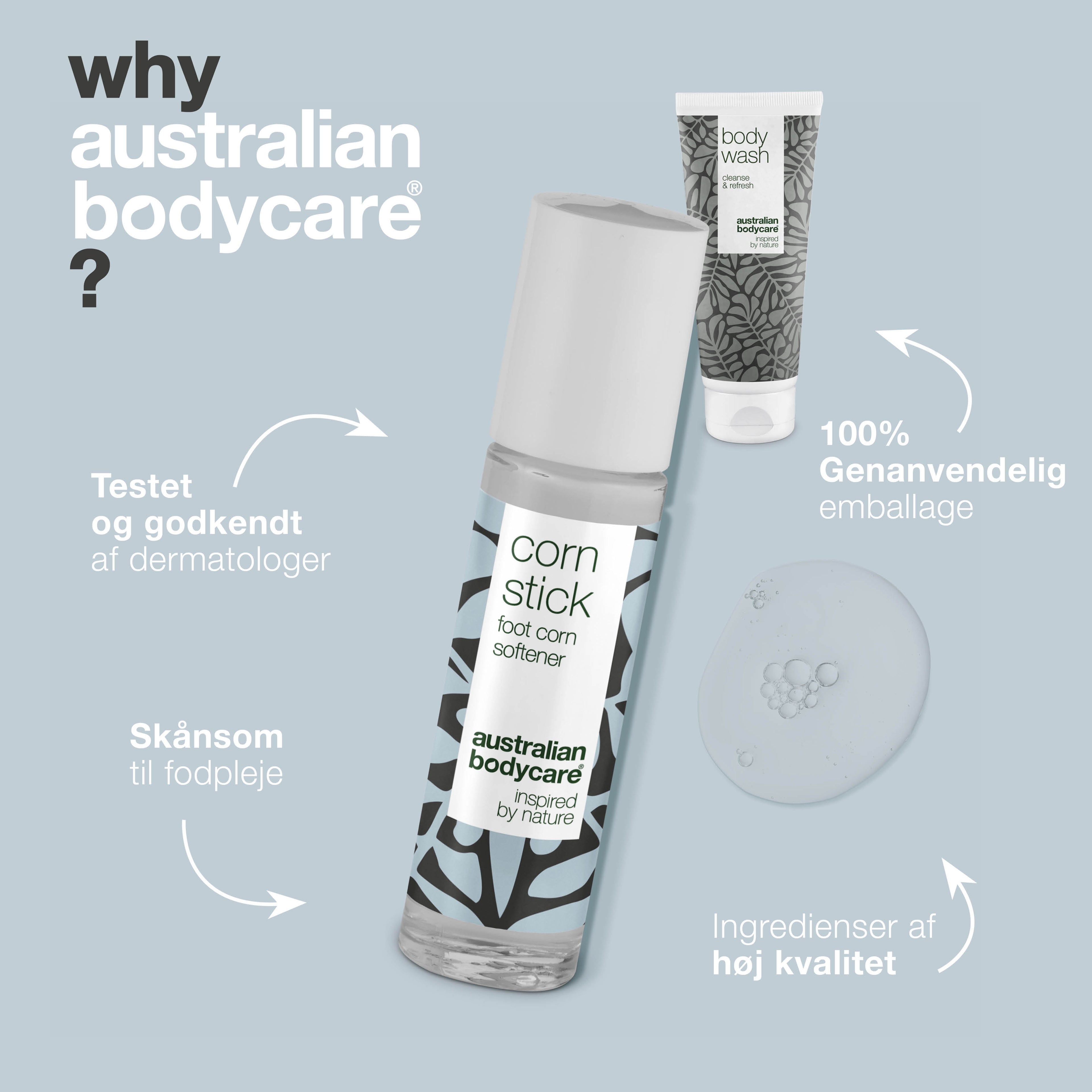 2 pak til pleje af ligtorne — 2 produkter til ligtorne og hård hud på fødderne