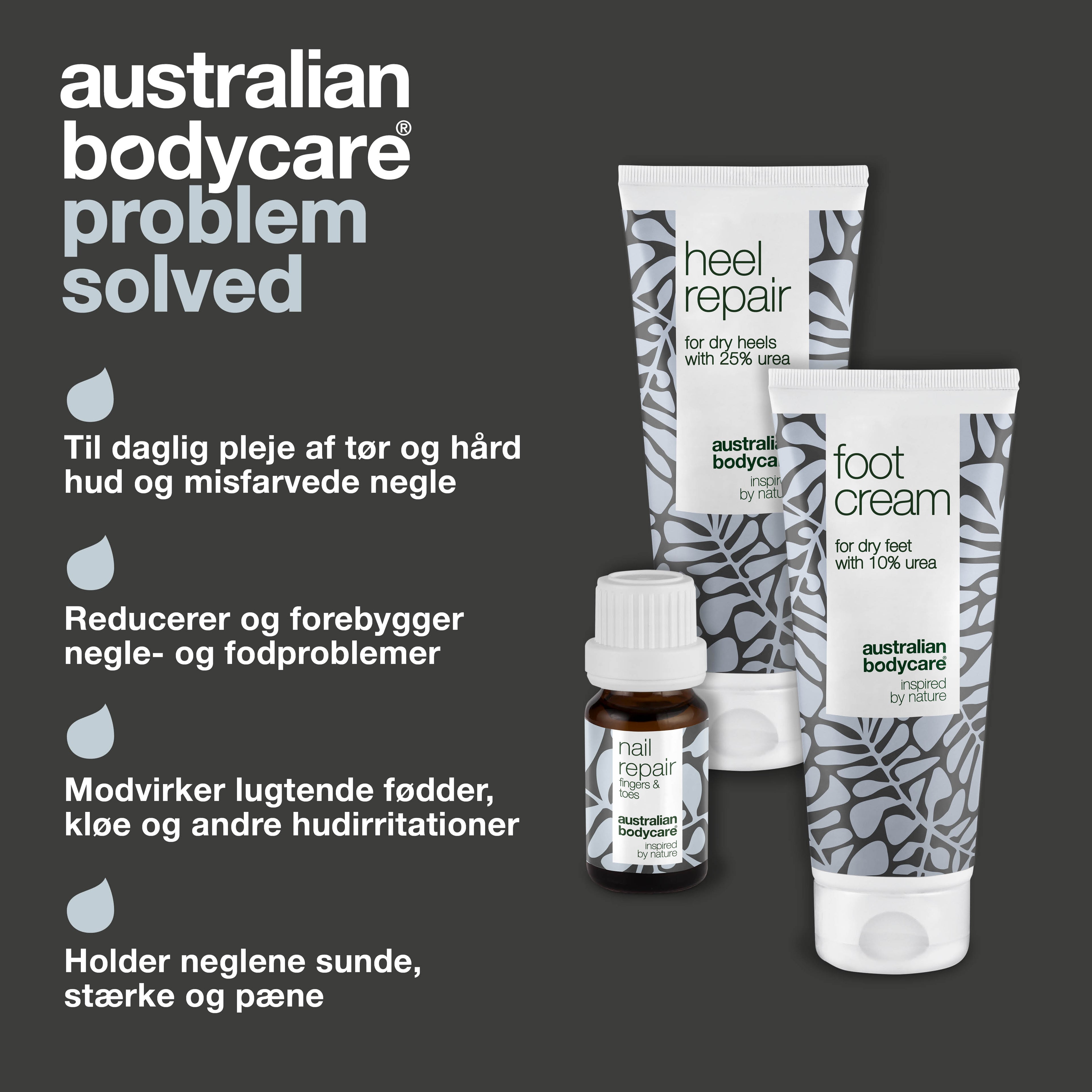 Fod og neglepakke til hård hud — 3 produkter til tørre fødder og gule negle