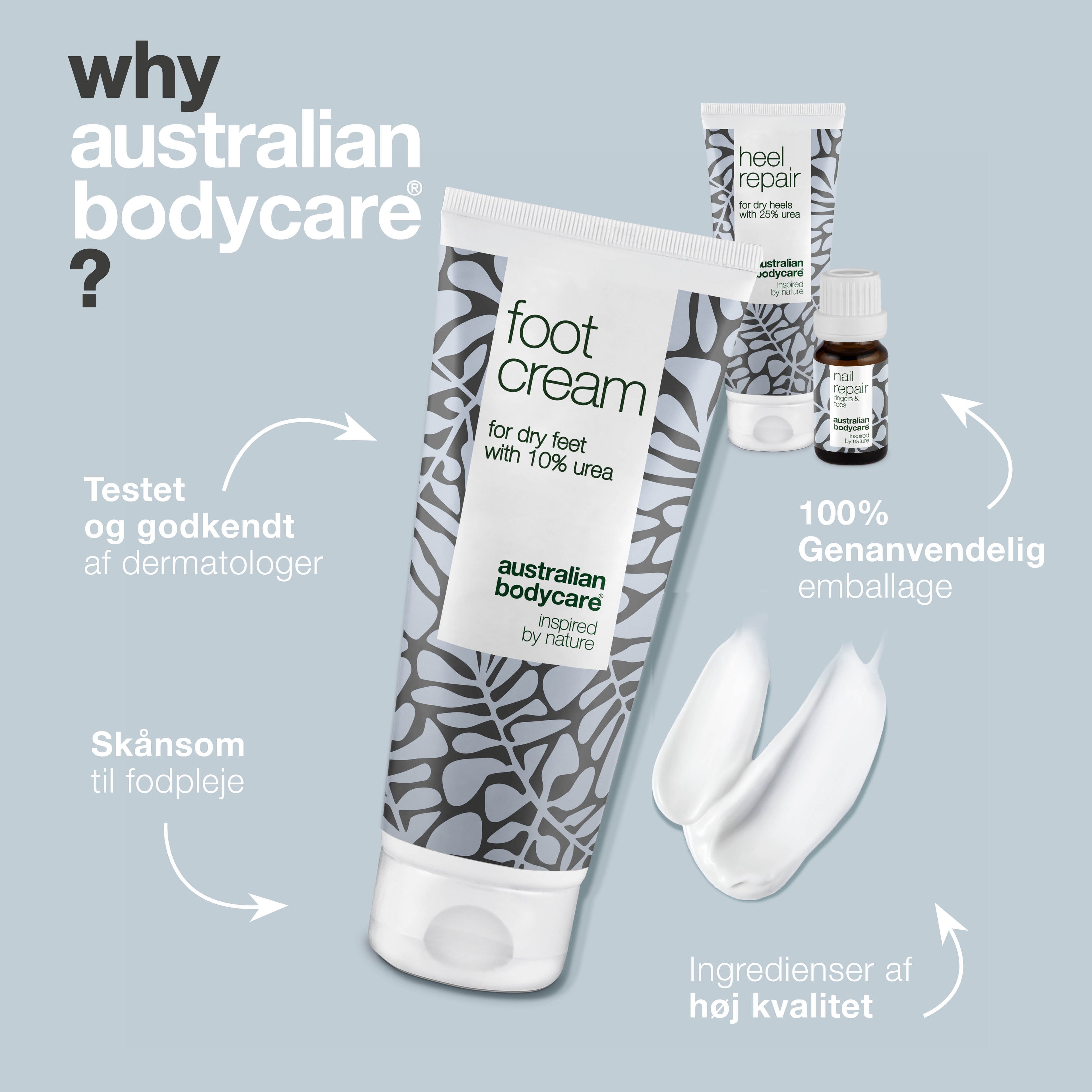 Fod og neglepakke til hård hud — 3 produkter til tørre fødder og gule negle