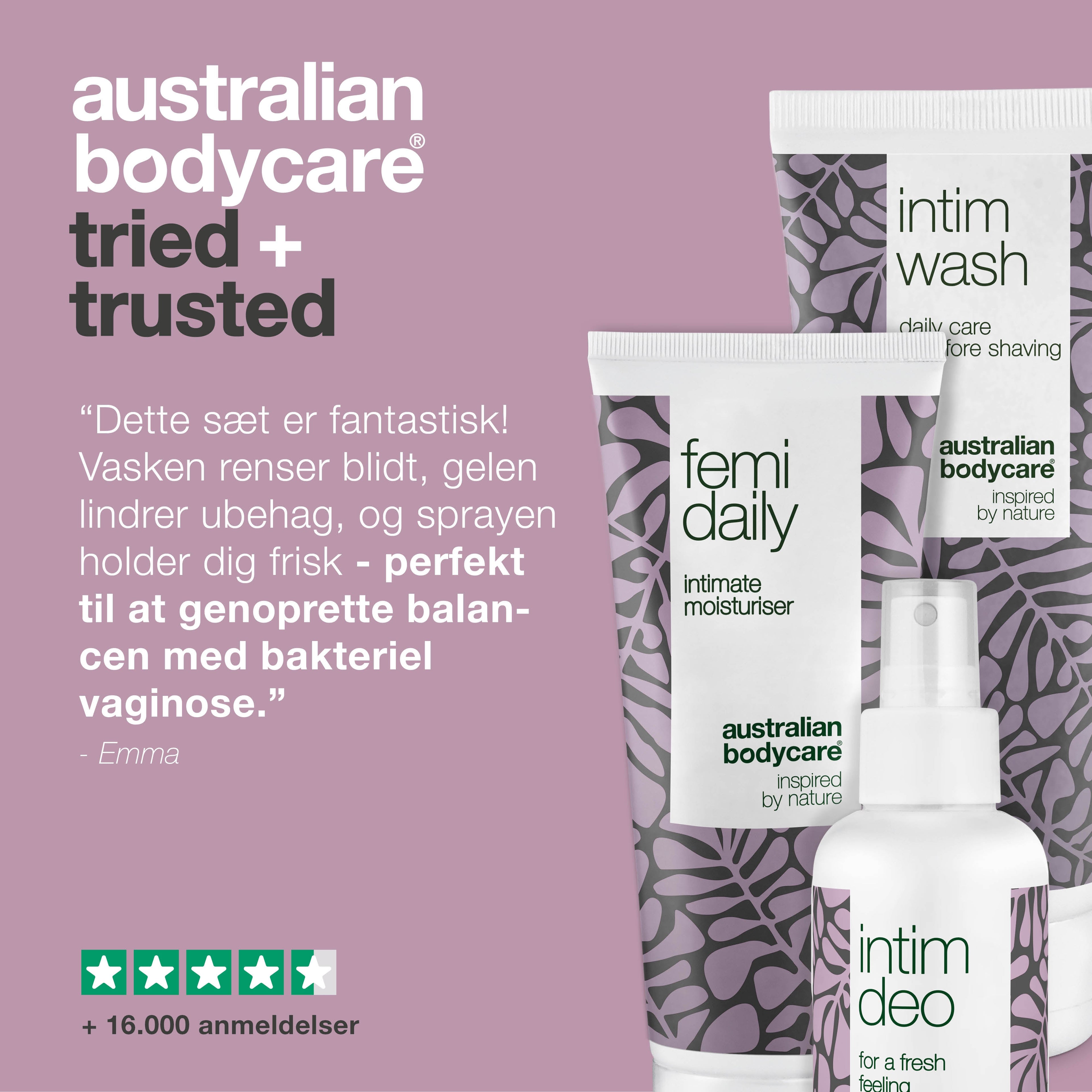 Pakke til pleje ved bakteriel vaginose — Intimprodukter mod uønsket lugt, kløe og svie