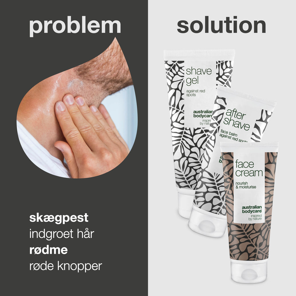 3 pak mod røde barberknopper i ansigt — Barbering fri for knopper, skægpest og indgroede hår