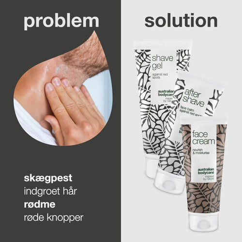 3 pak mod røde barberknopper i ansigt — Barbering fri for knopper, skægpest og indgroede hår