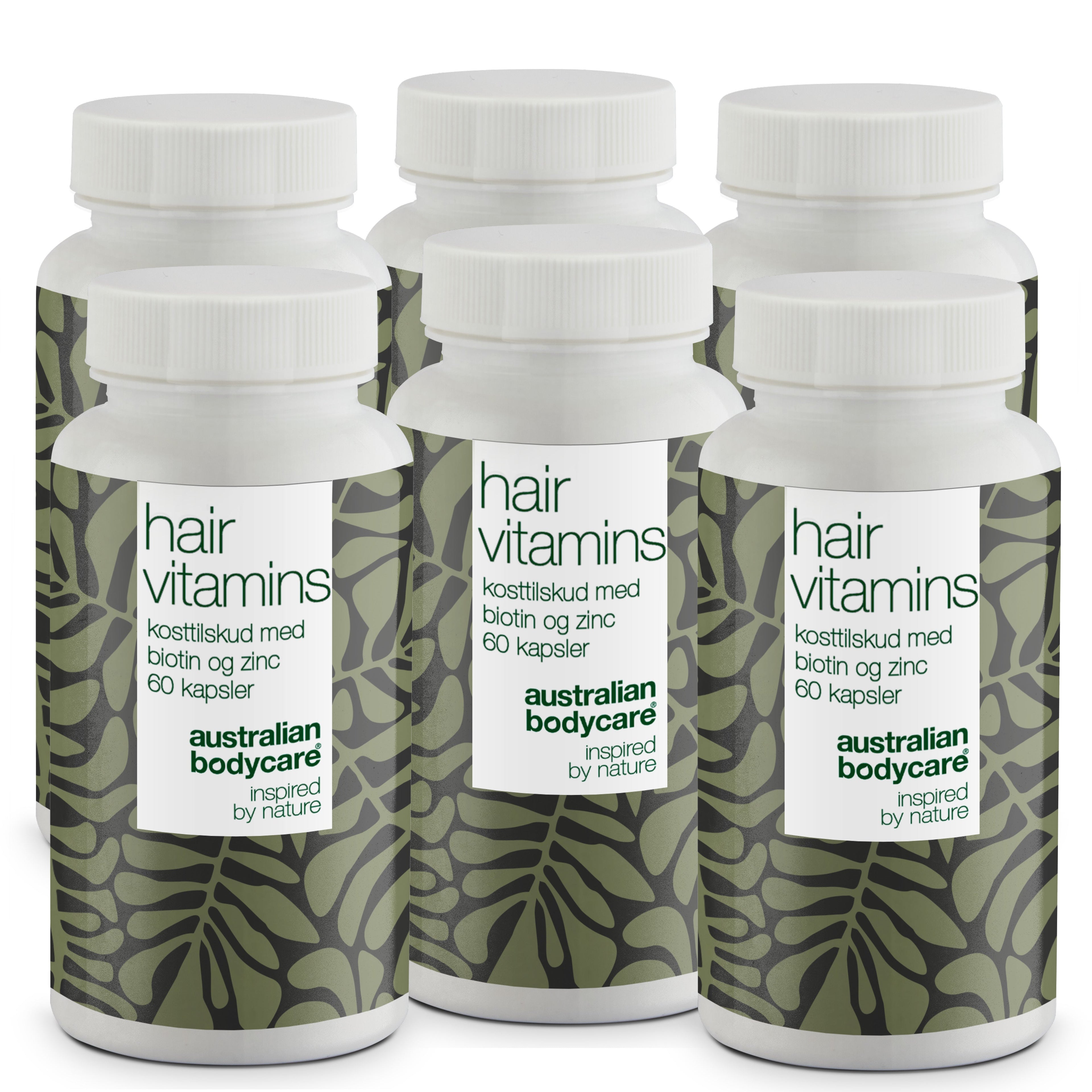 Hårvitaminer med Biotin — Vitaminer med højt indhold af biotin, som bidrager til at vedligeholde et normalt hår.