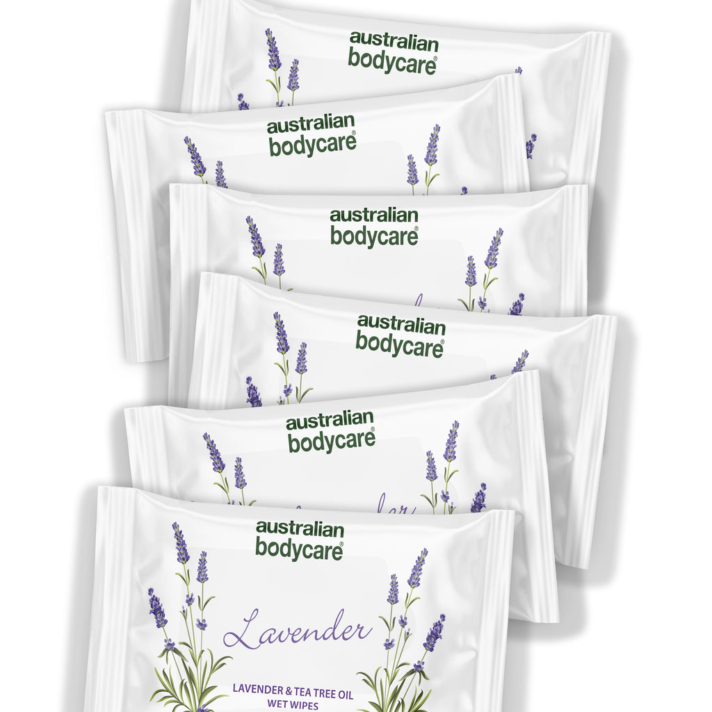 Vådservietter med Lavendel & Tea Tree Oil 24 stk. — Til rens og fugtpleje af ansigt og krop