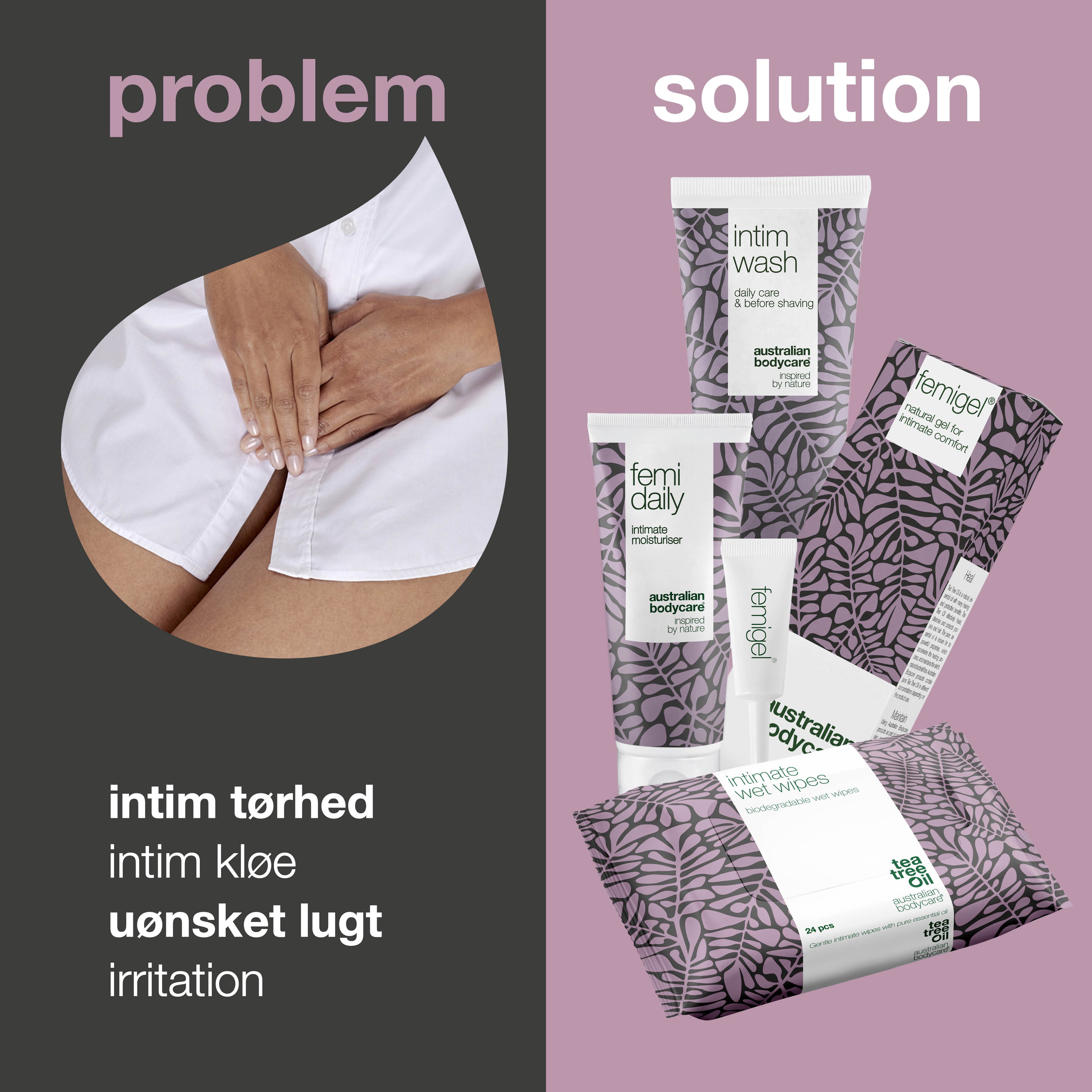 4 produkter mod intimt ubehag — Reducerer og forebygger kløe, tørhed, svie og lugt