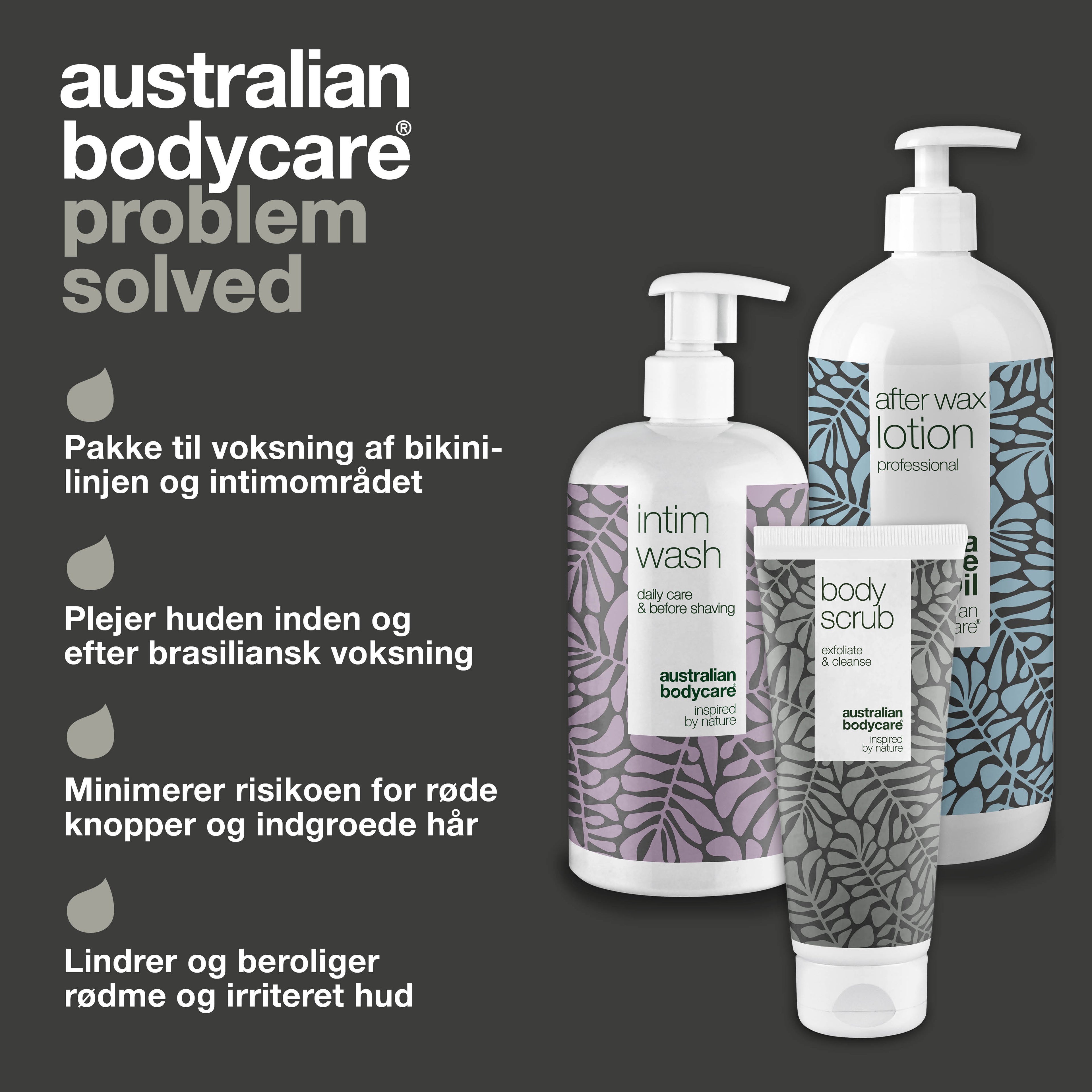 Brazilian Wax pakke — 3 produkter til voksbehandling i intimområdet og bikinilinje