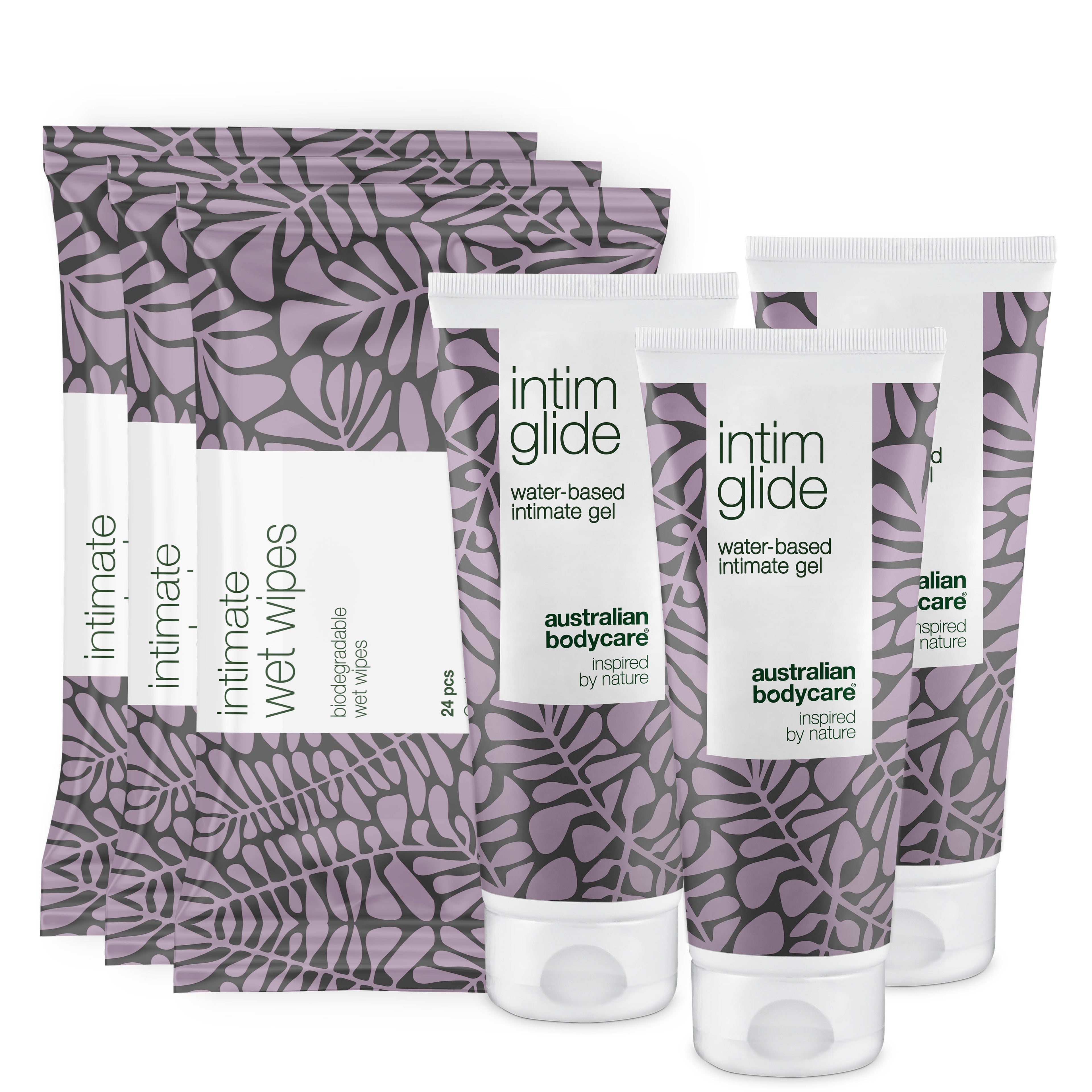 6-pak til pleje af svie under og efter samleje — Intimpakke mod svie, kløe, tørhed og uønsket lugt fra underliv