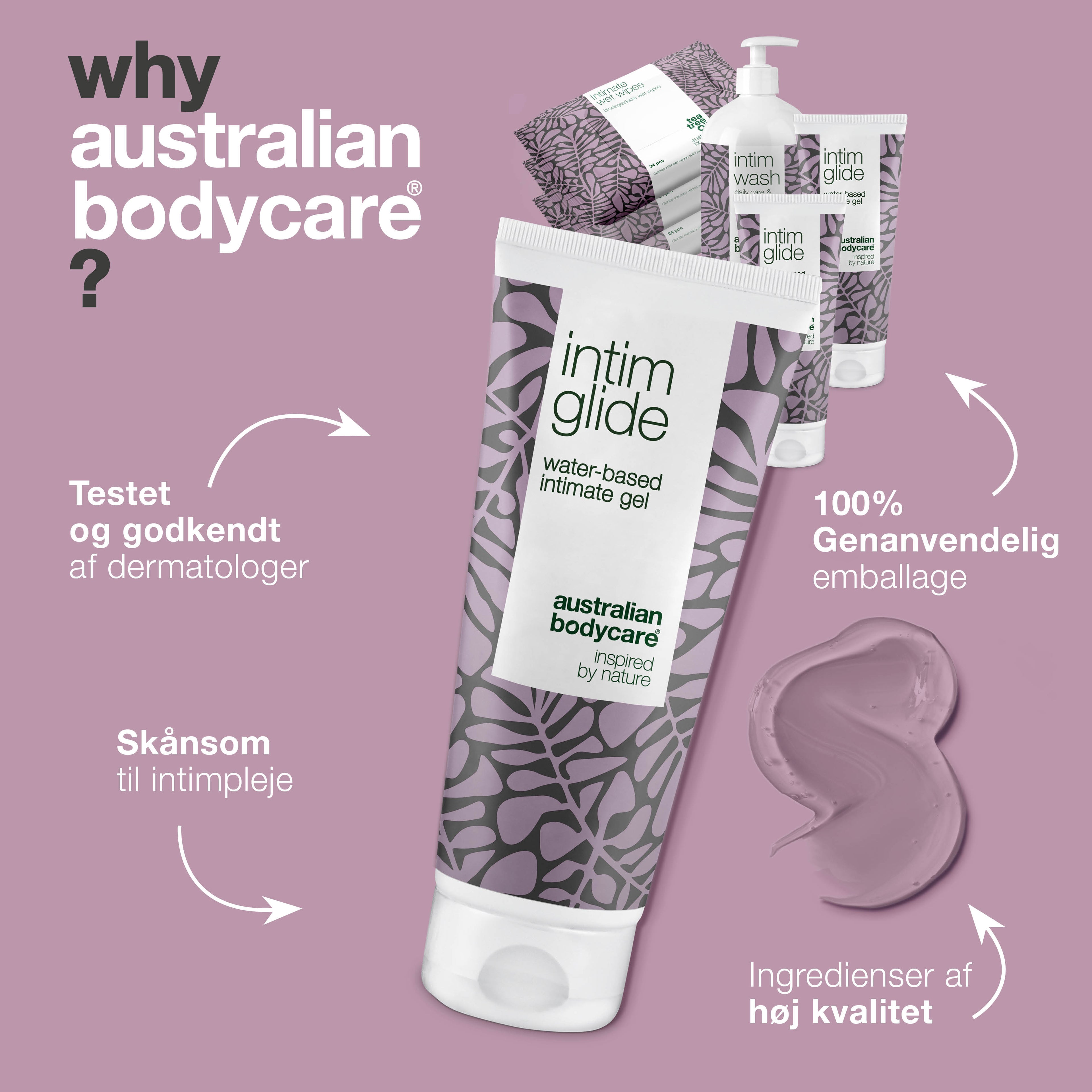 Pakke til pleje før, under og efter sex — Intimprodukter til pleje ved intim irritation i forbindelse med sex