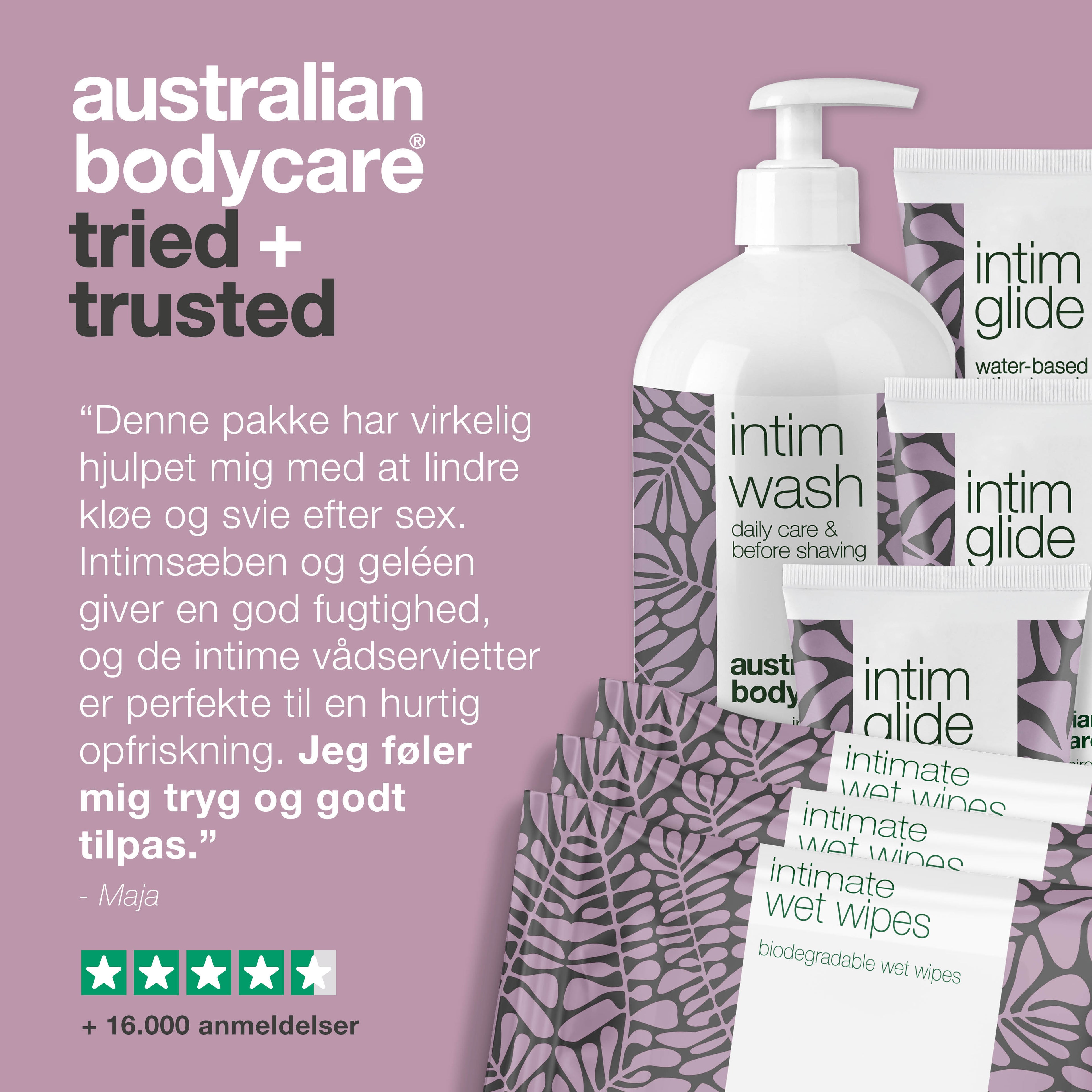 Pakke til pleje før, under og efter sex — Intimprodukter til pleje ved intim irritation i forbindelse med sex