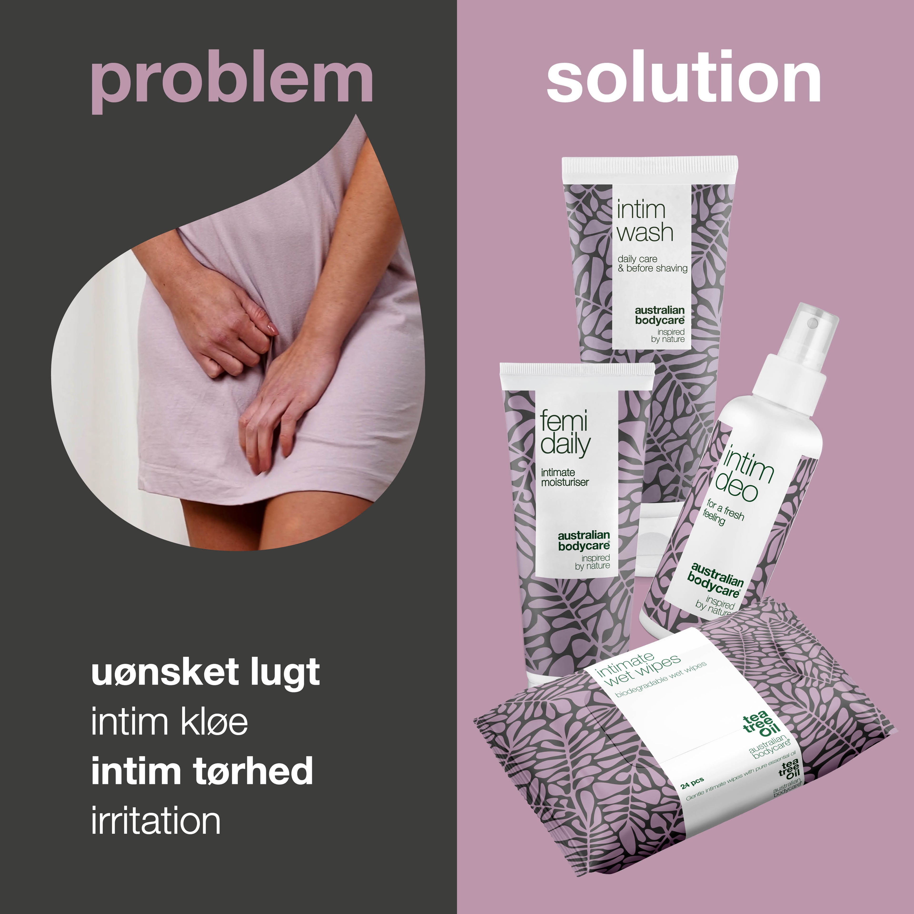 4 pak intimprodukter mod uønsket lugt — Intimpleje målrettet lugt fra underliv og skede