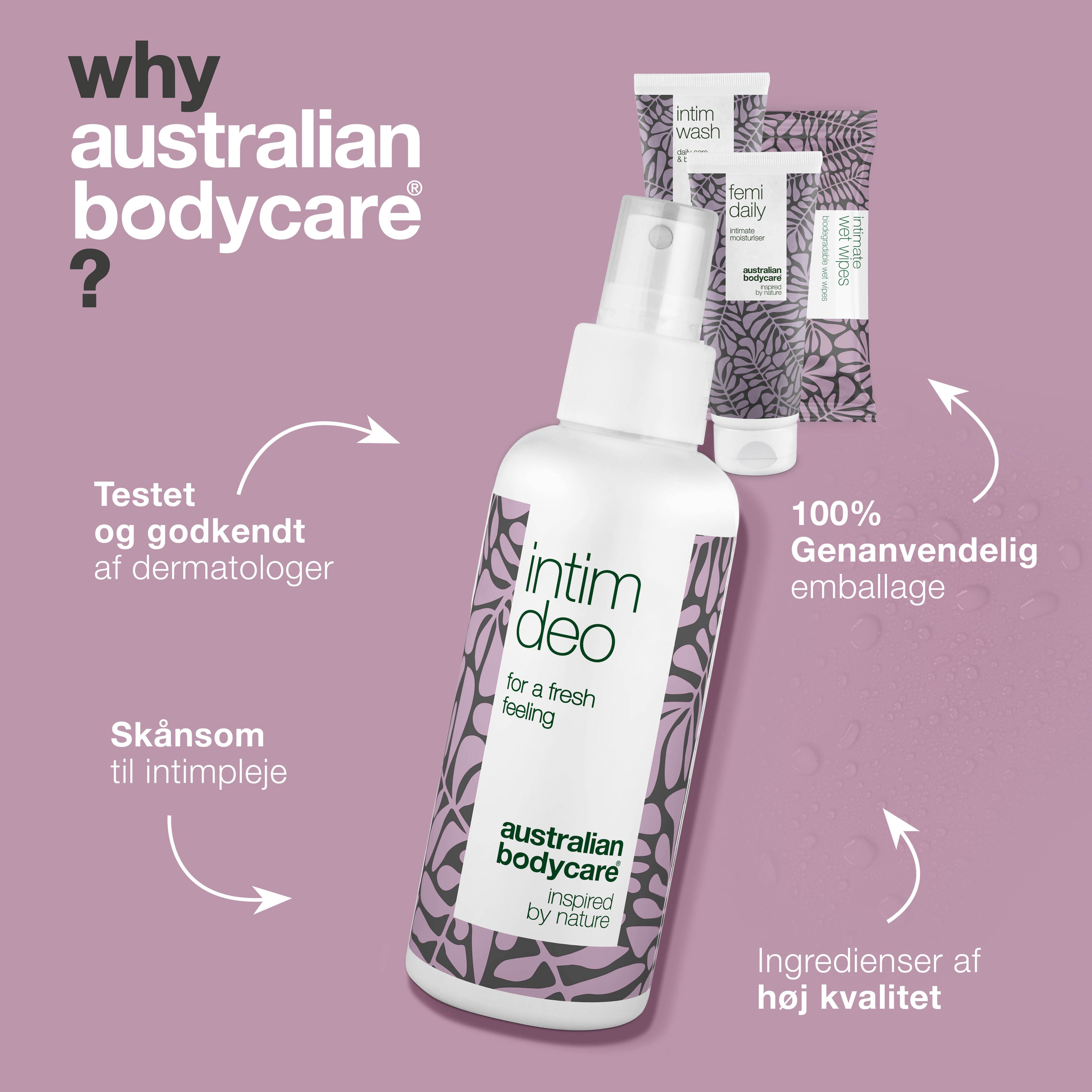 4 pak intimprodukter mod uønsket lugt — Intimpleje målrettet lugt fra underliv og skede