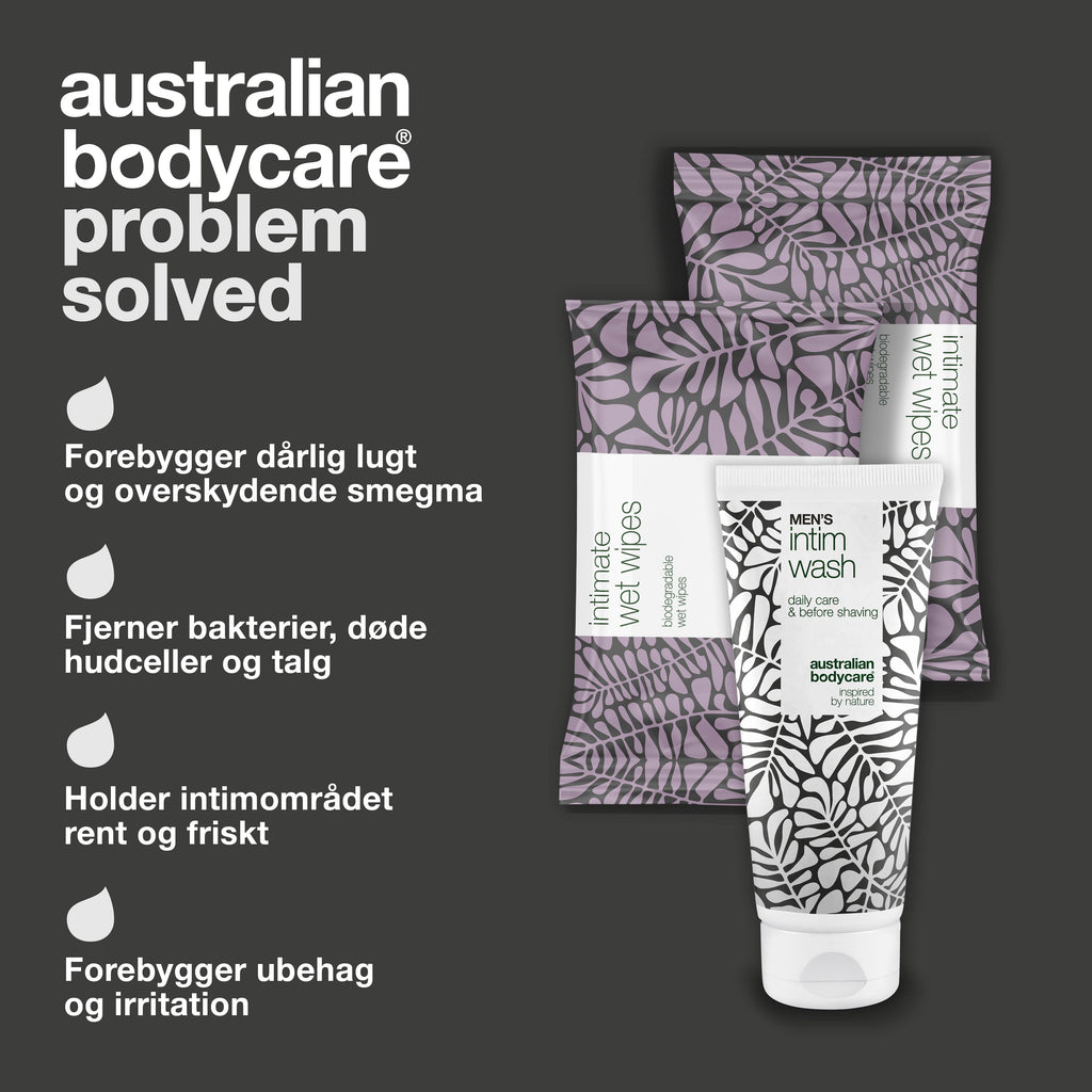 Pakke til pleje ved nakkeost — Fjerner og forebygger smegma i intimområdet