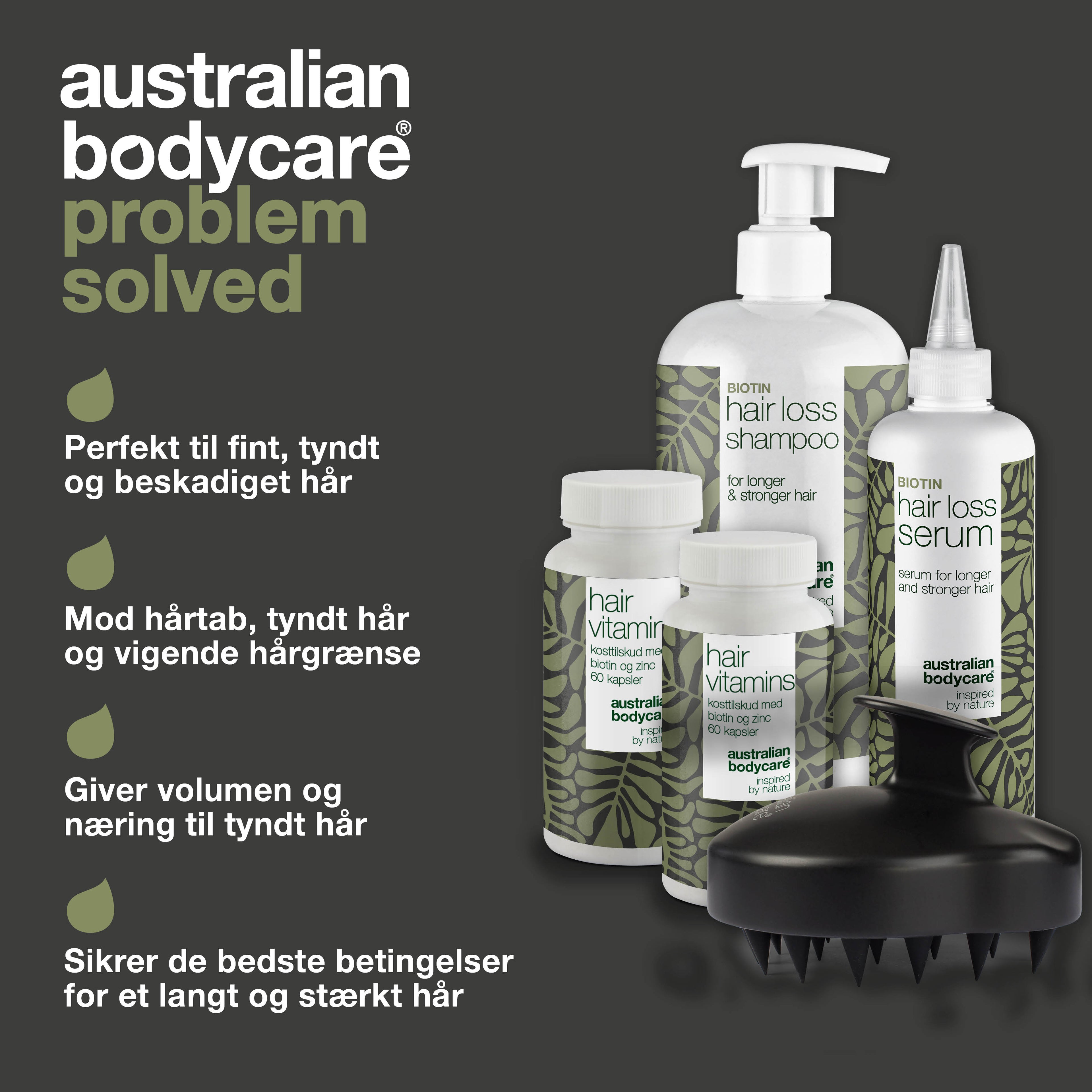 Komplet hårtabspakke med XL produkter — 5 produkter til daglig pleje ved hårtab, fint og tyndt hår