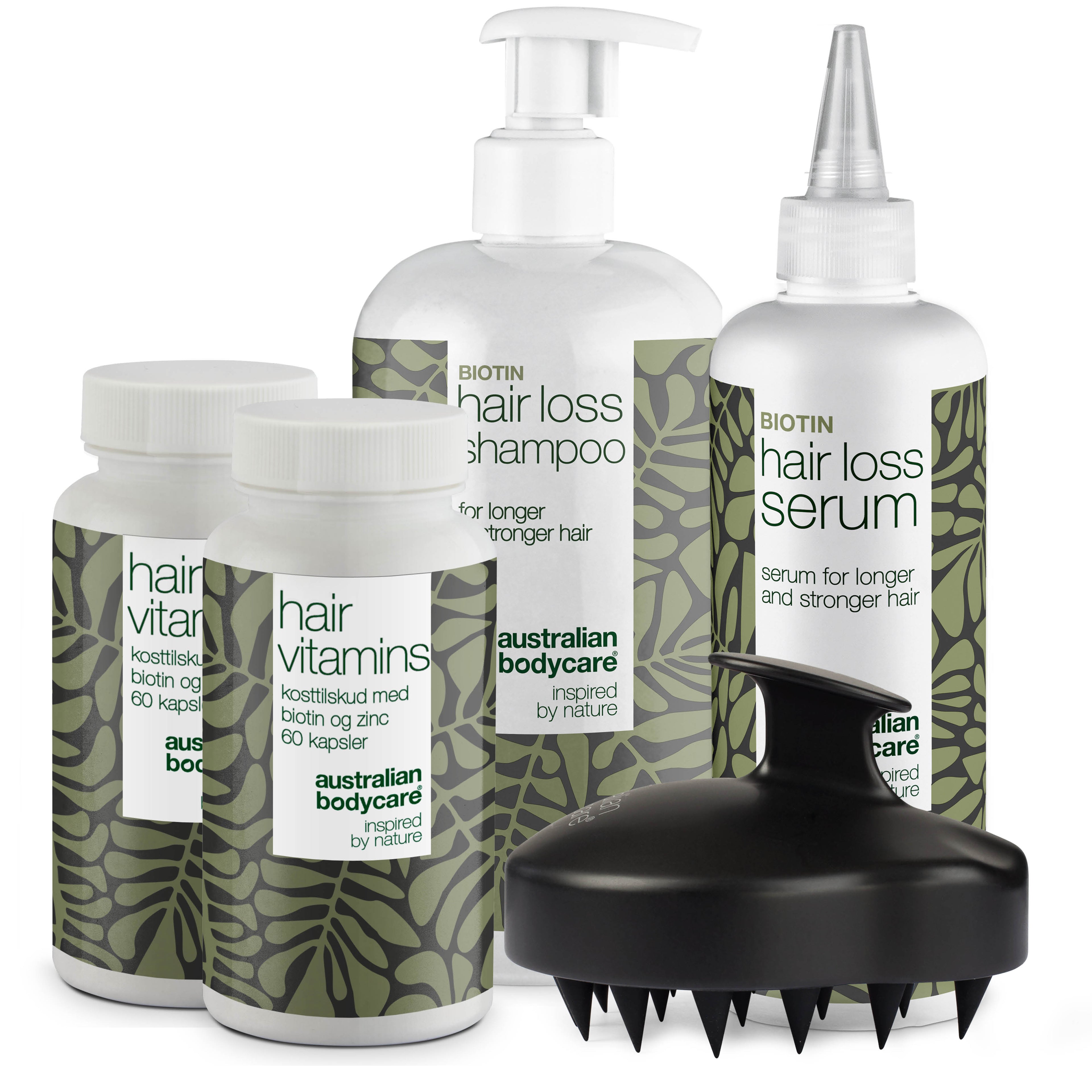 Komplet hårtabspakke med XL produkter — 5 produkter til daglig pleje ved hårtab, fint og tyndt hår