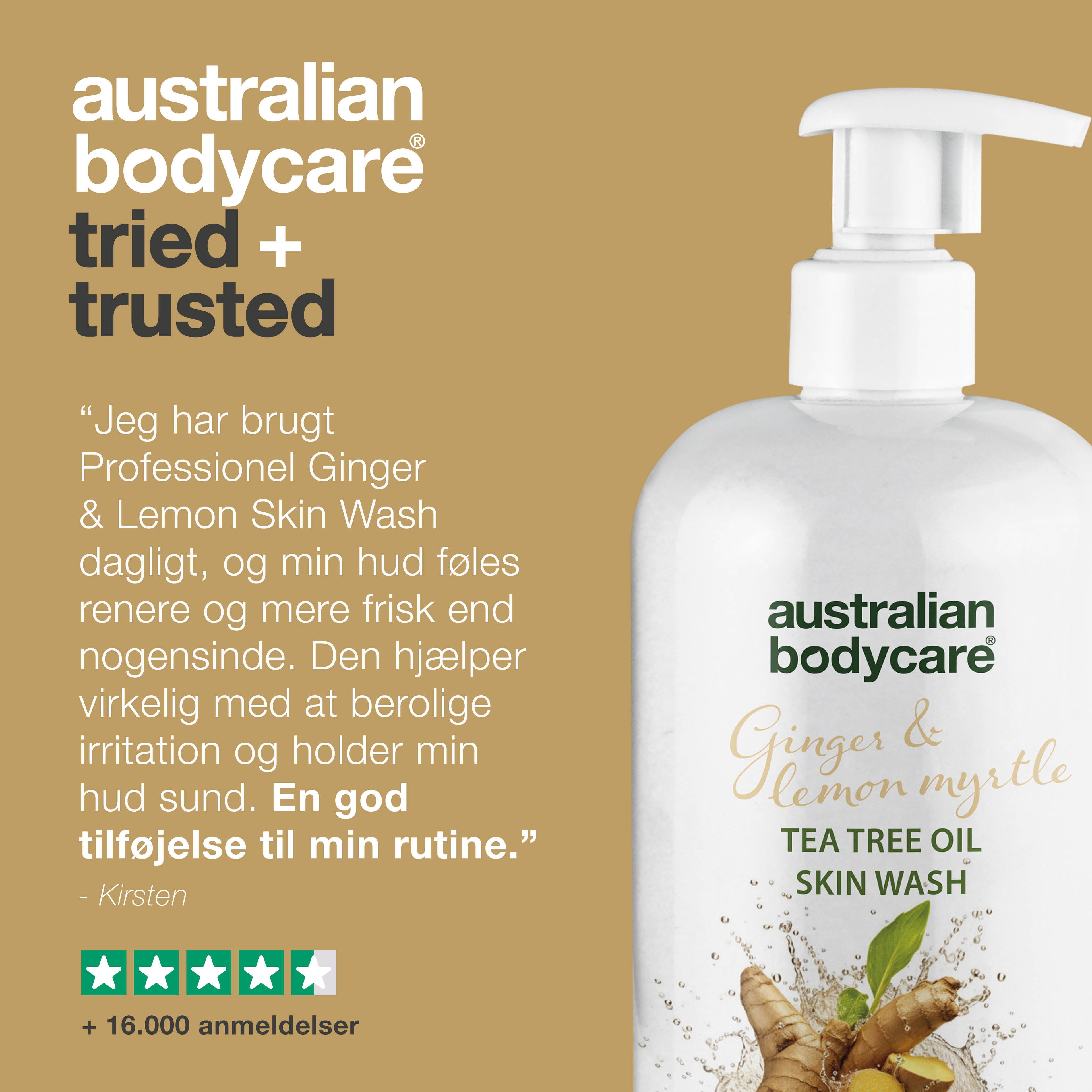 Professionel Ginger & Lemon Skin Wash — Professionel body wash med Tea Tree Oil og Ingefær