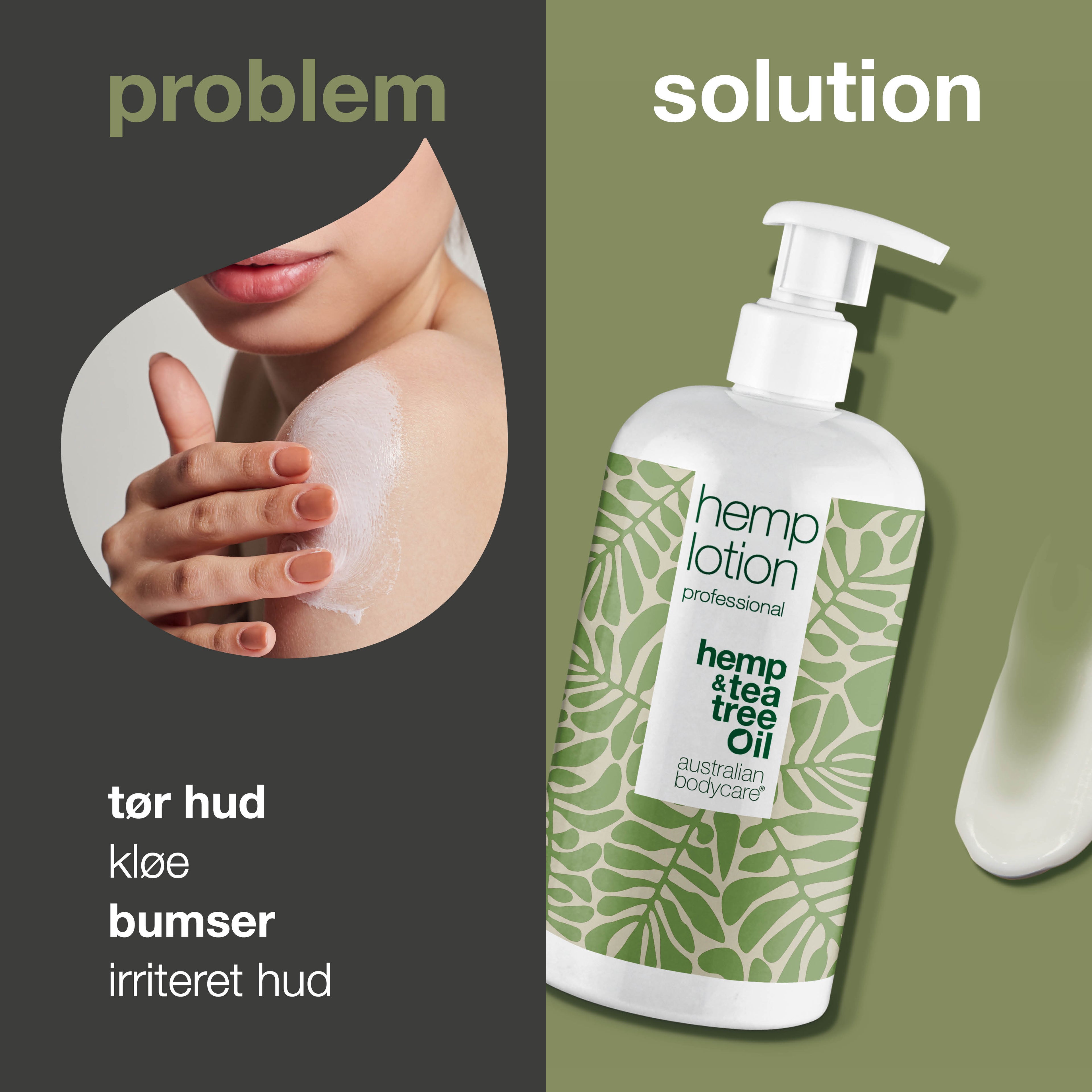 Hamp Body lotion — Fugtpleje med Hamp Olie til tør hud og mod bumser på kroppen
