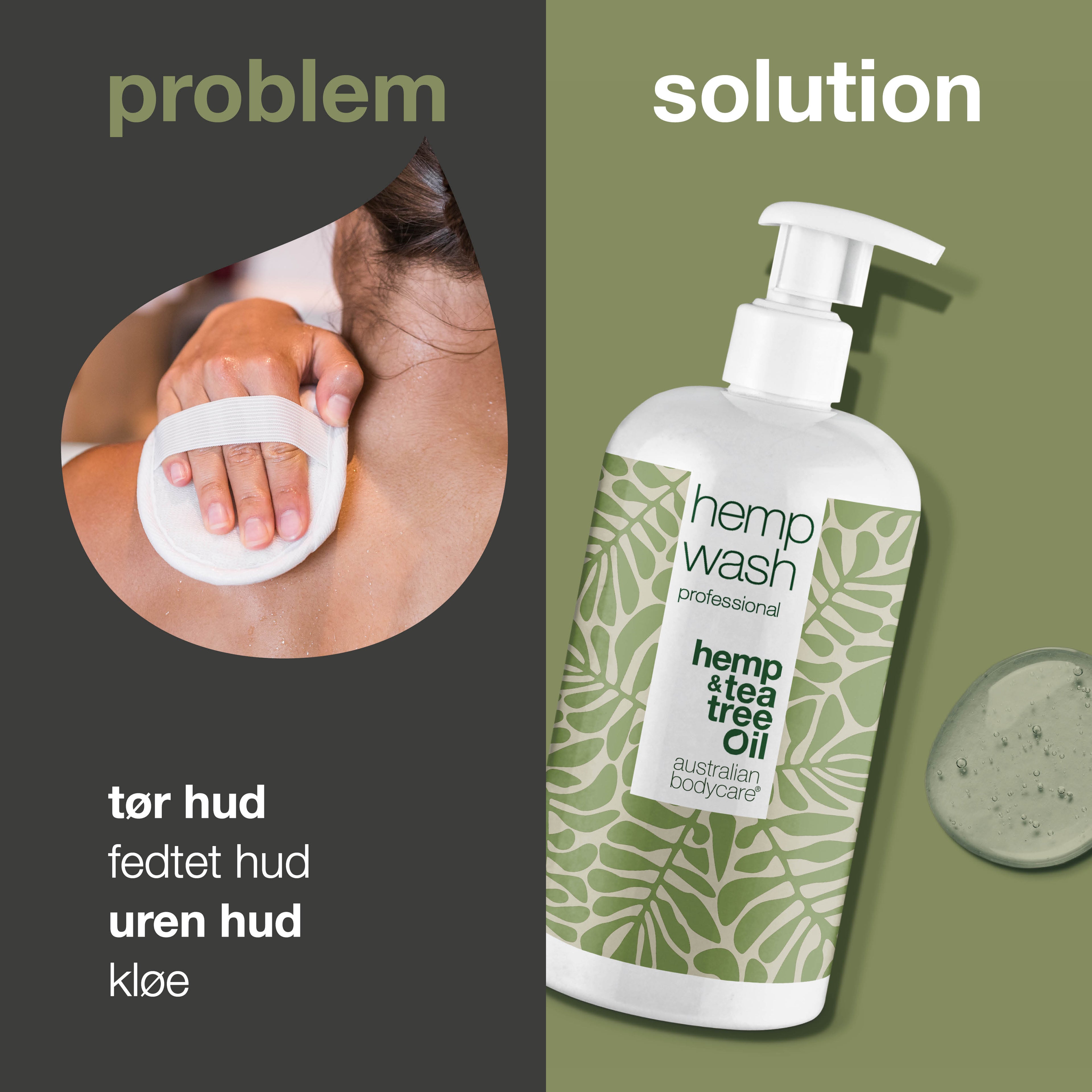 Hamp Shower Gel til uren hud — Body Wash med hamp olie mod tør og fedtet hud