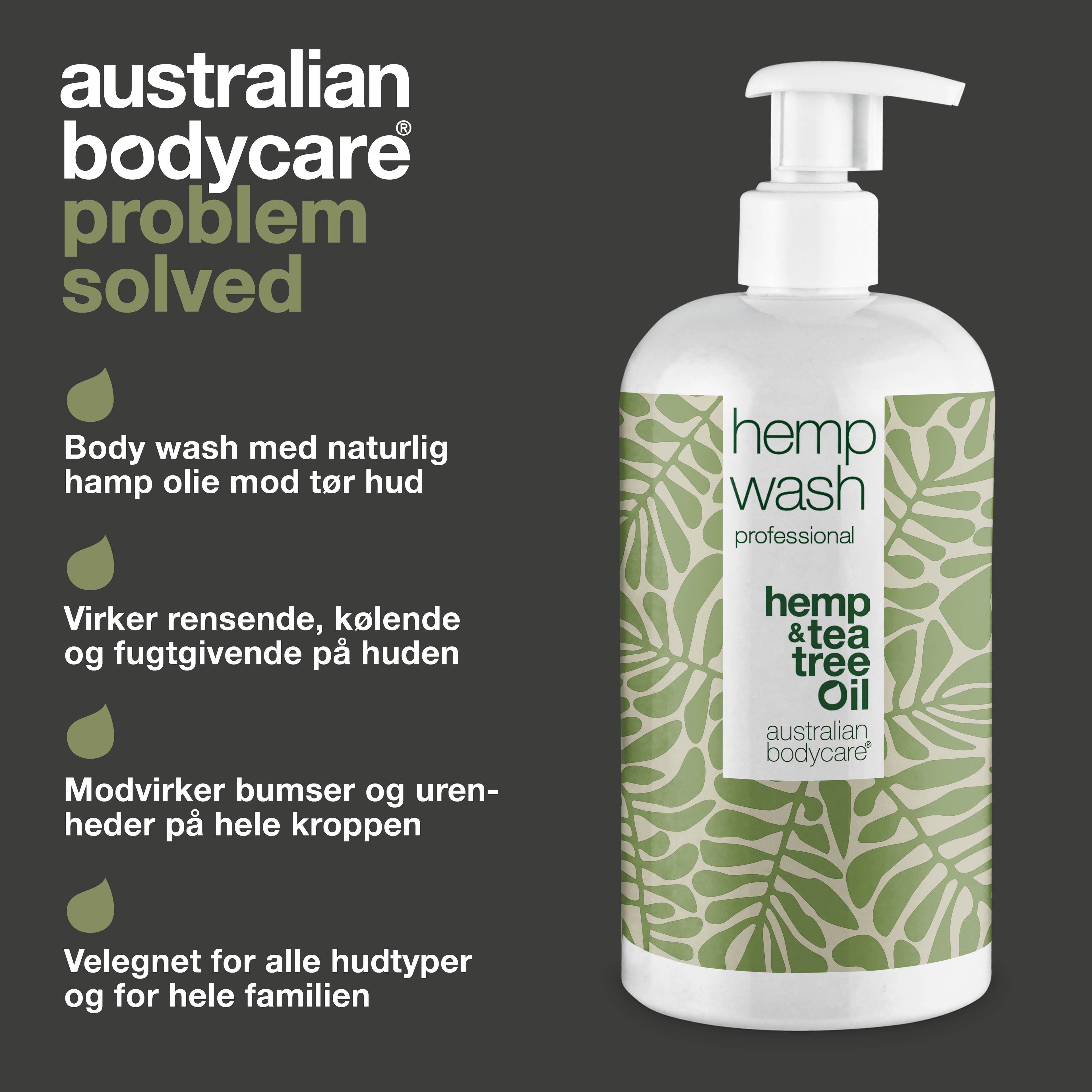Hamp Shower Gel til uren hud — Body Wash med hamp olie mod tør og fedtet hud