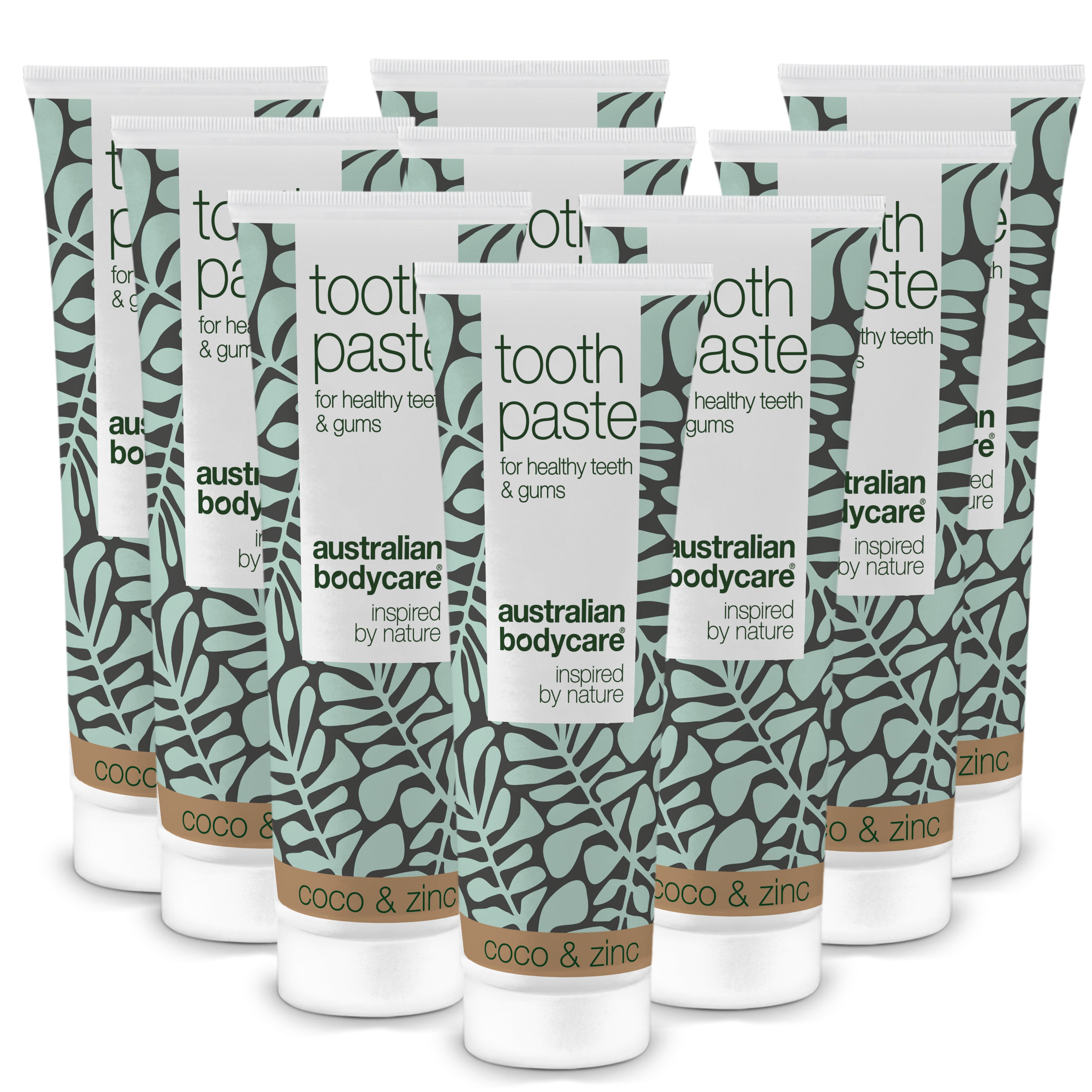 3 stk. Tea Tree Oil Tandpasta Kokos & Zink  — Til daglig pleje ved paradentose, svamp og tandkødsbetændelse