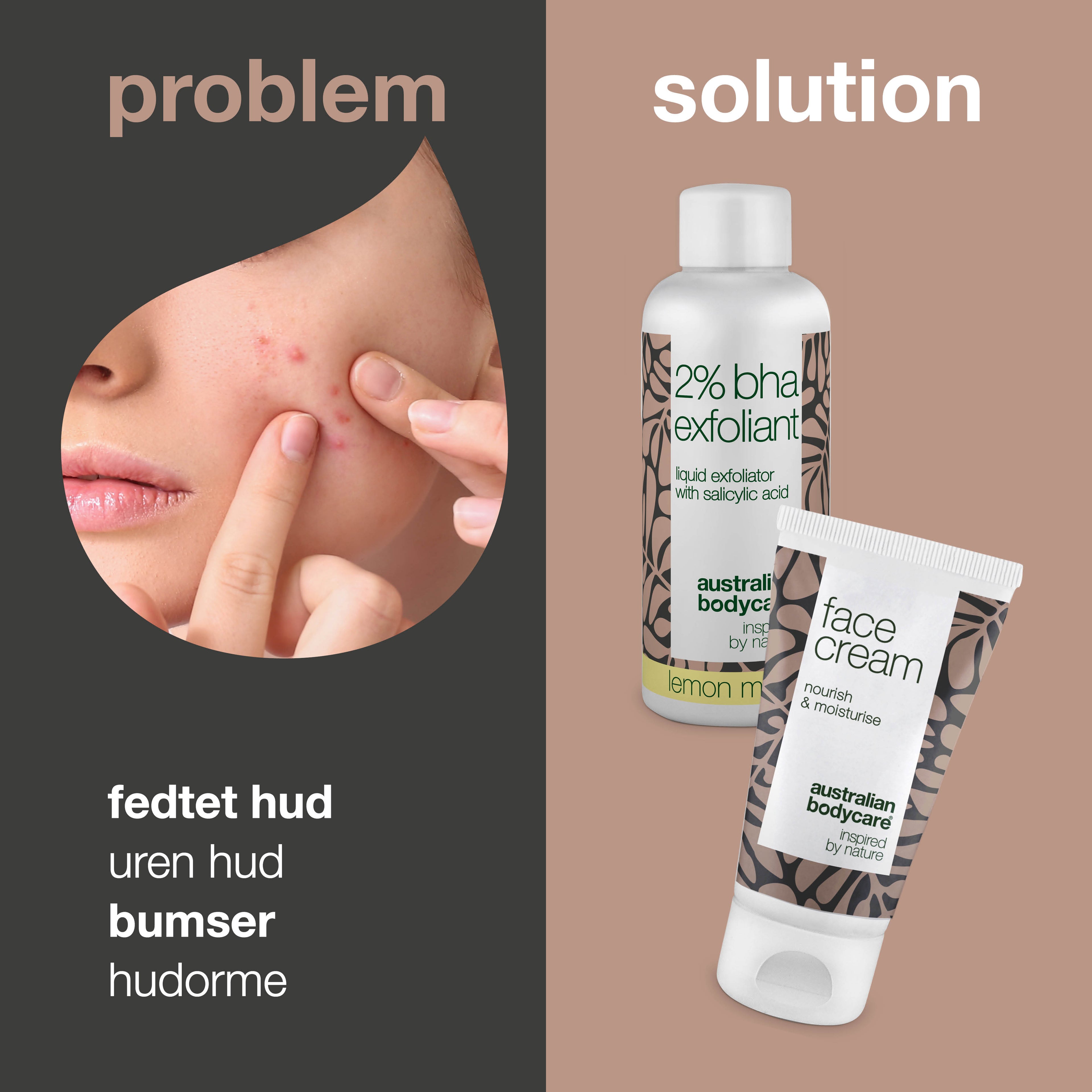 BHA salicylsyre sæt 2 produkter — Modvirker og forebygger fedtet og uren hud