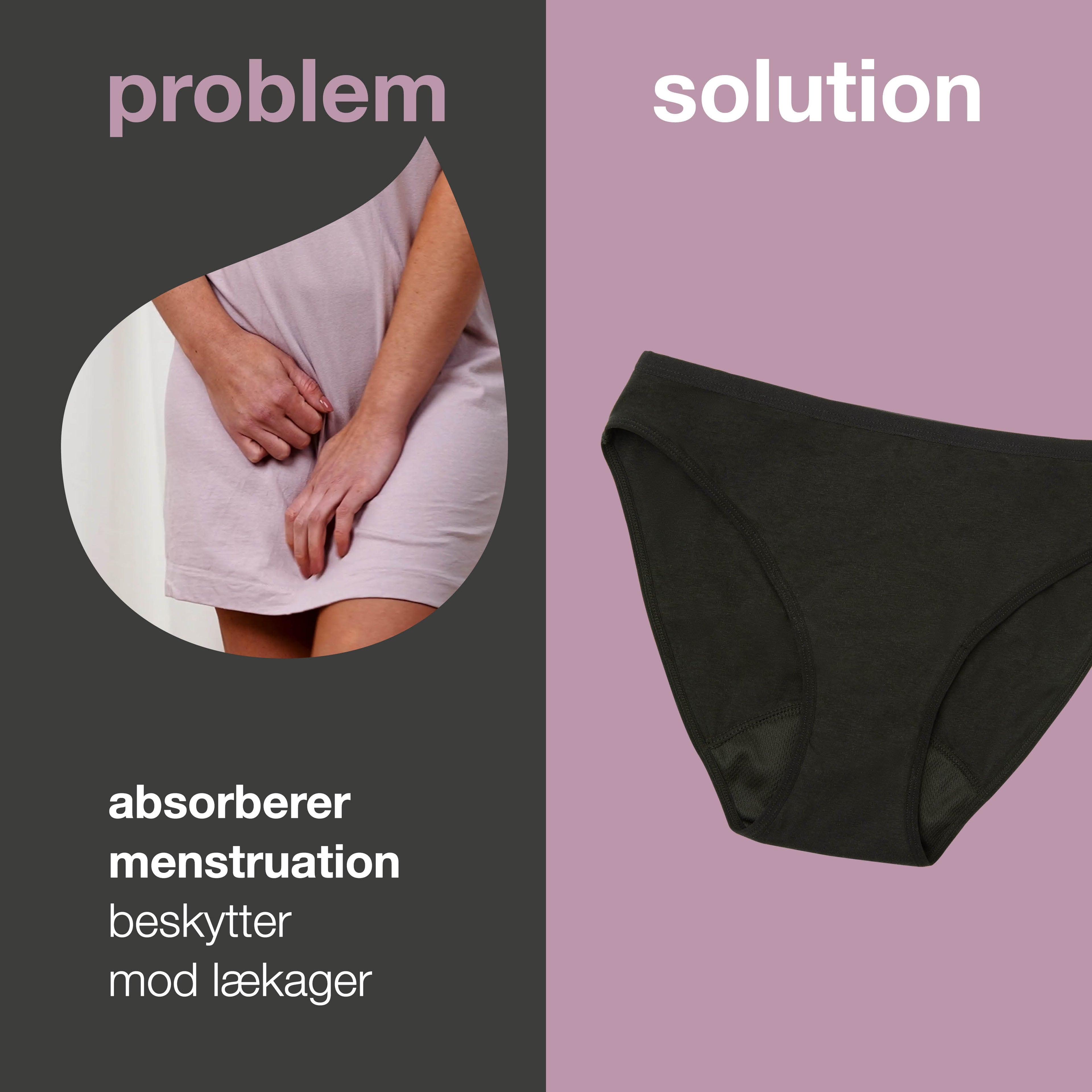Menstruationstrusser – Slip for tamponer og bind — Prøv menstruationstrusser, der holder dig tør og beskytter mod lækager. Komfortable og perfekte til dag og nat.