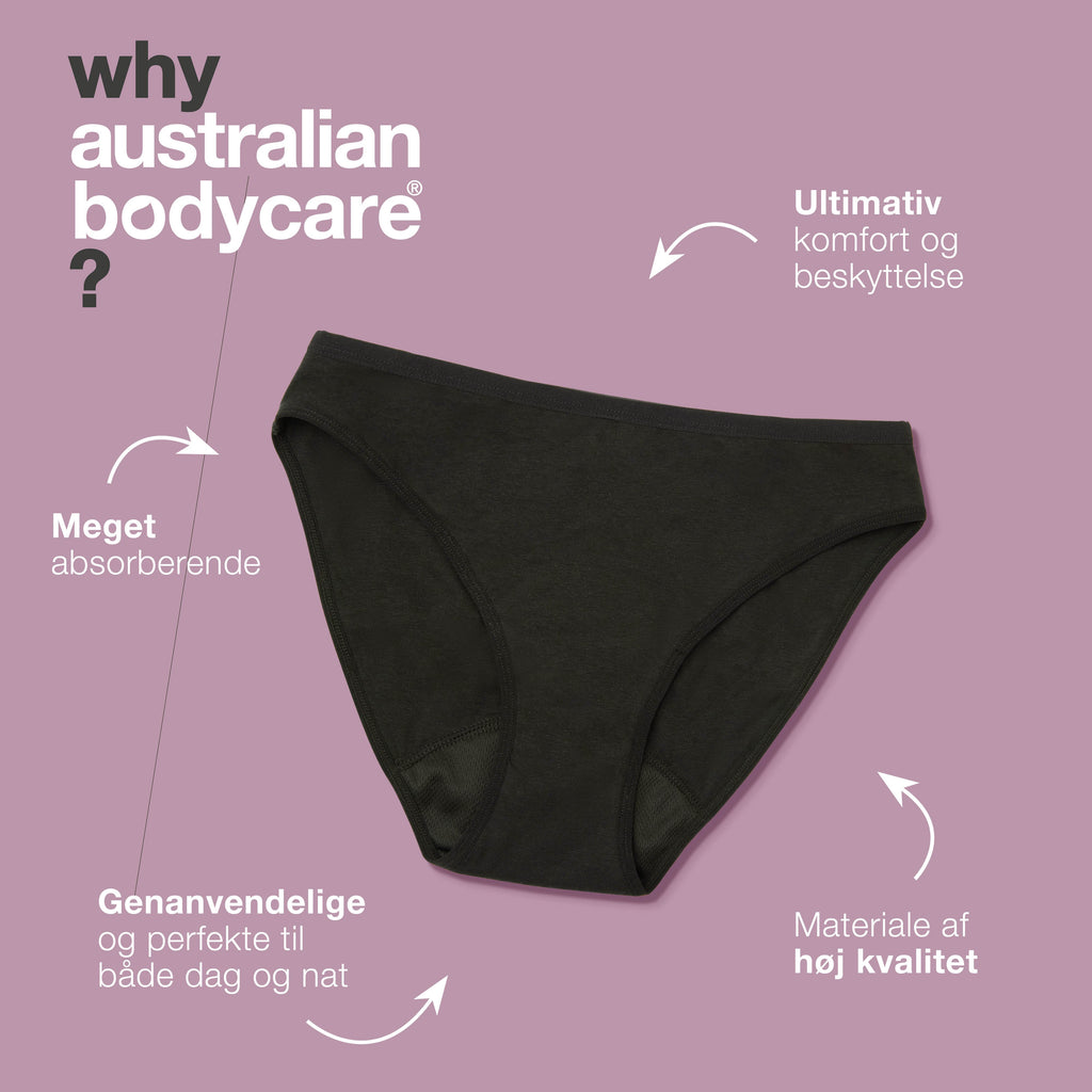 Menstruationstrusser – Slip for tamponer og bind — Prøv menstruationstrusser, der holder dig tør og beskytter mod lækager. Komfortable og perfekte til dag og nat.