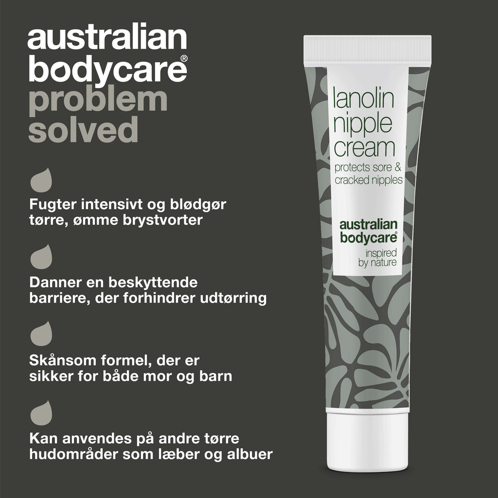 Lanolin Nippelcreme til tørre og ømme brystvorter — Fugtgivende lanolincreme til pleje af tørre brystvorter. Perfekt til amning.